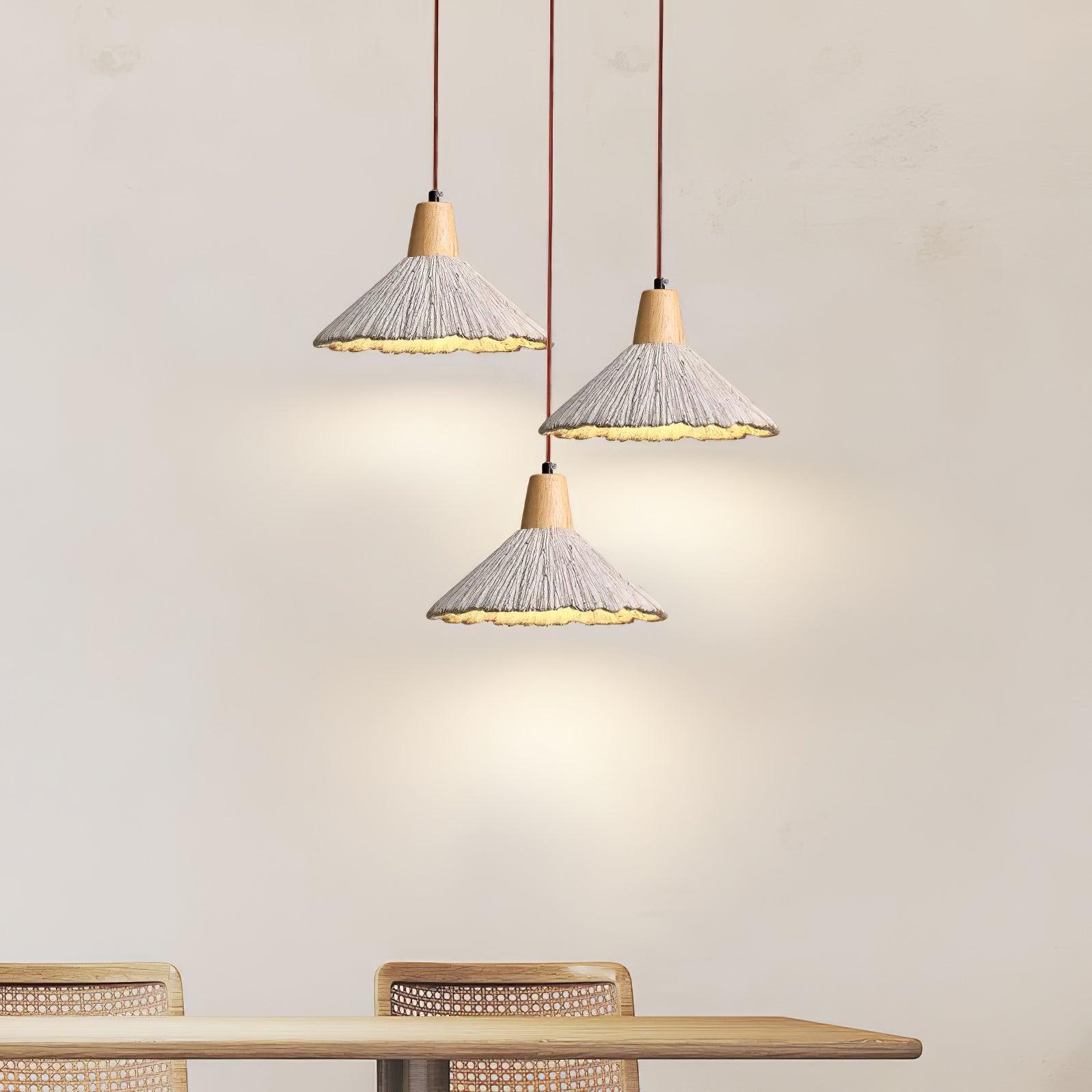 Concrete Pleated Pendant Lamp - Letslighting