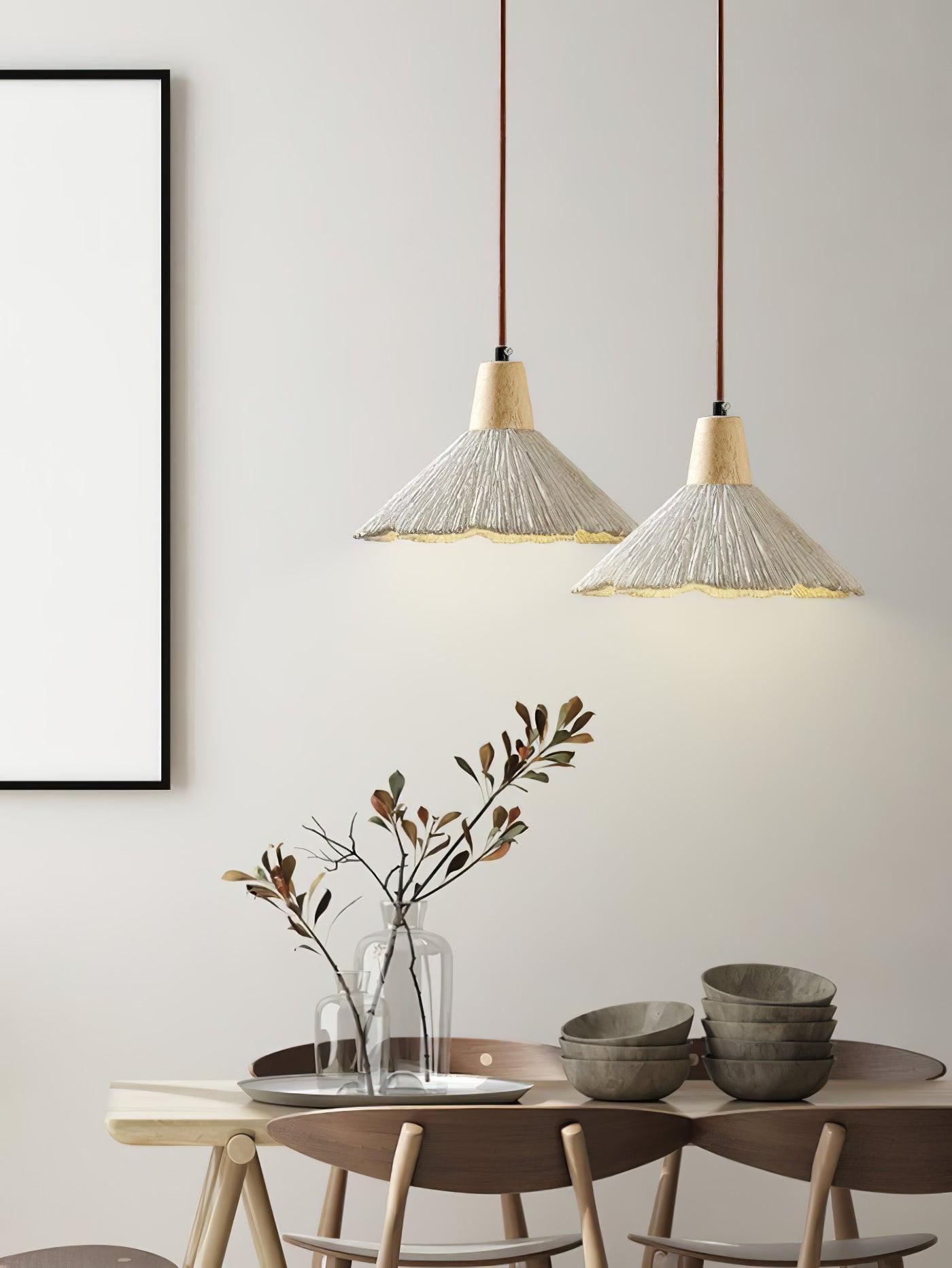 Concrete Pleated Pendant Lamp - Letslighting