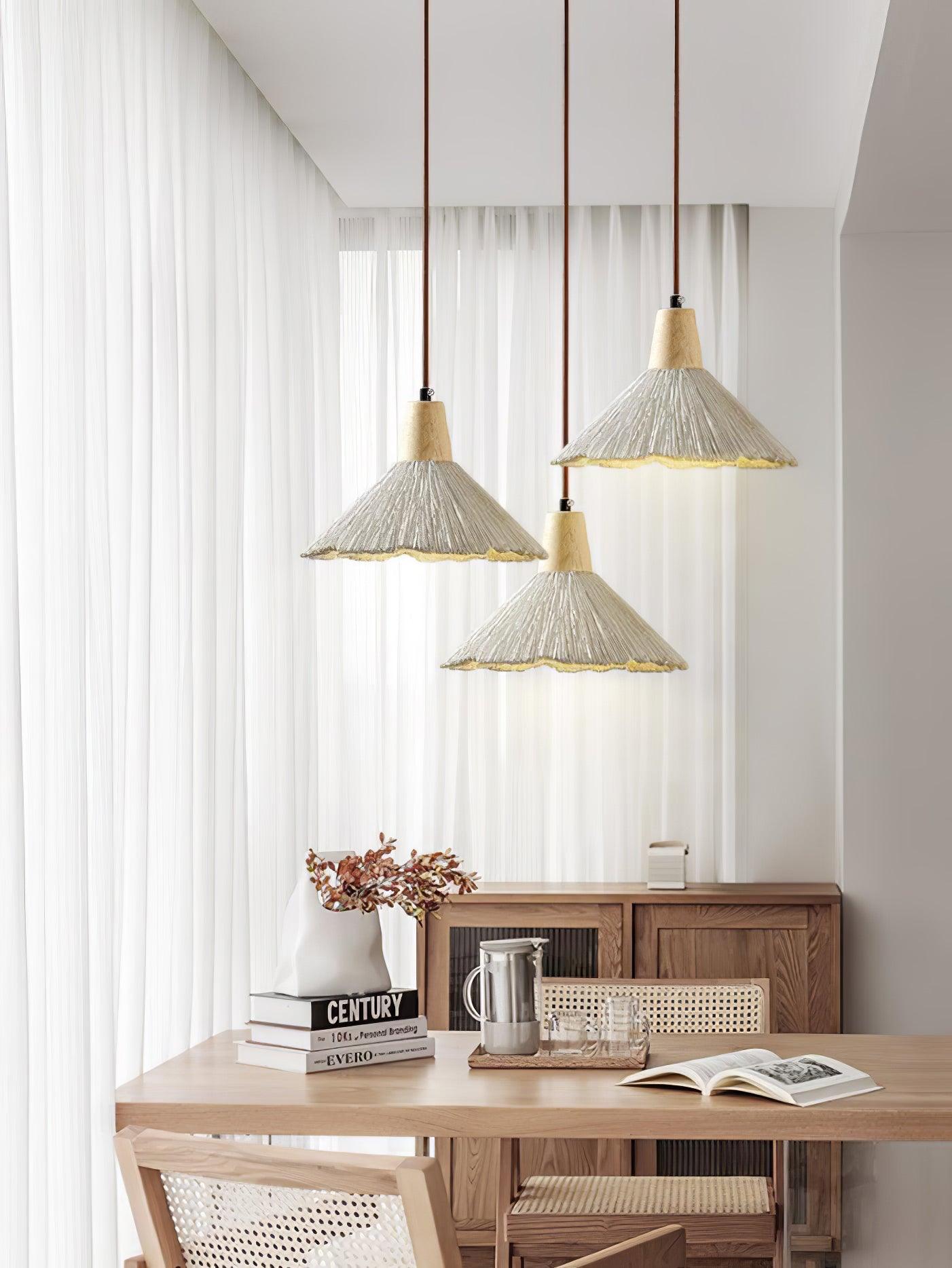 Concrete Pleated Pendant Lamp - Letslighting