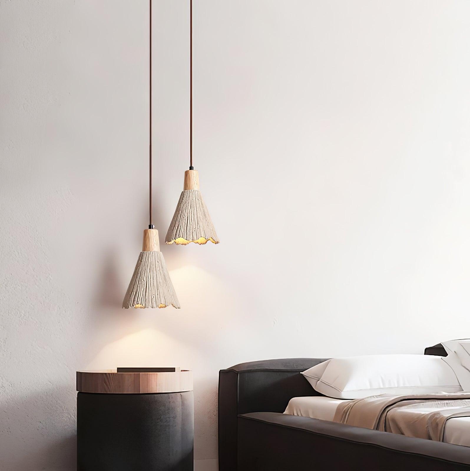 Concrete Pleated Pendant Lamp - Letslighting