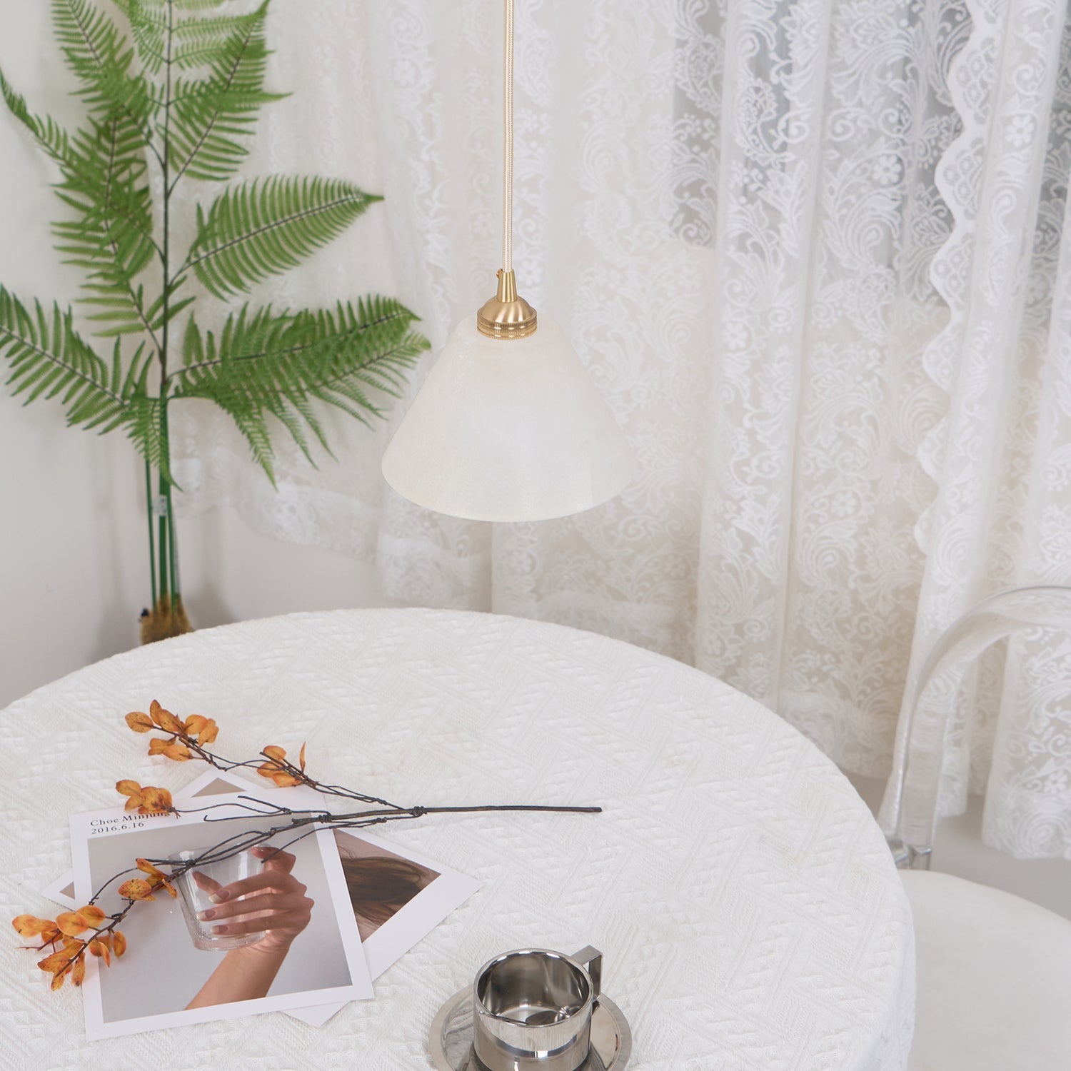 Liora Minimalist Alabaster Pendant Light - Letslighting