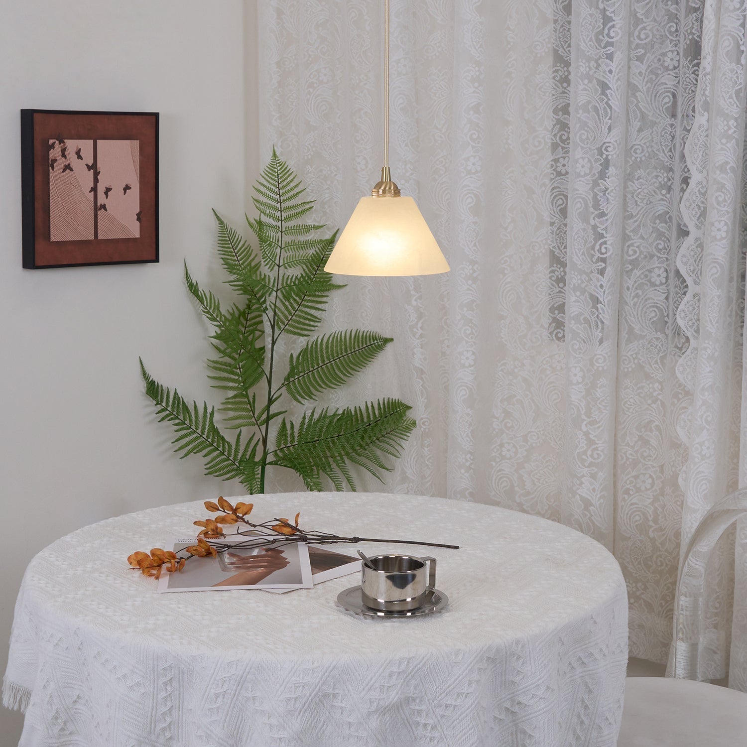 Liora Minimalist Alabaster Pendant Light - Letslighting