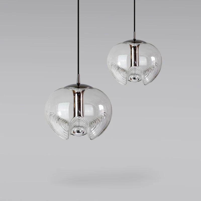Valentina Especial LED Redondo Lámpara colgante Negro Vidrio Bar/Salón