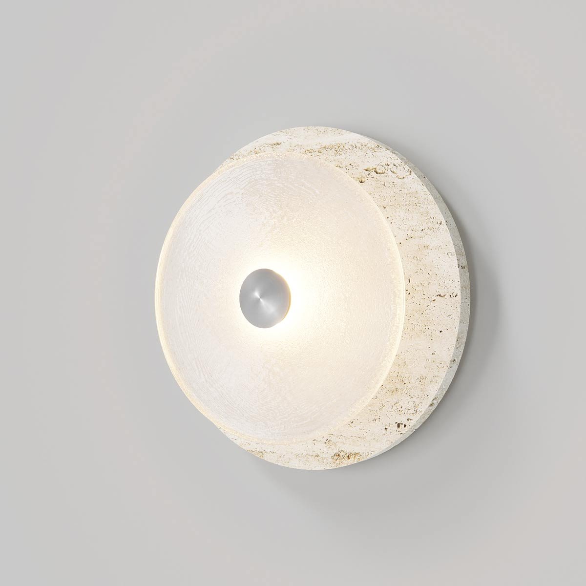 Ether Modern Minimalist Silver Metal Travertine Wall Lamp - Lamp Copper