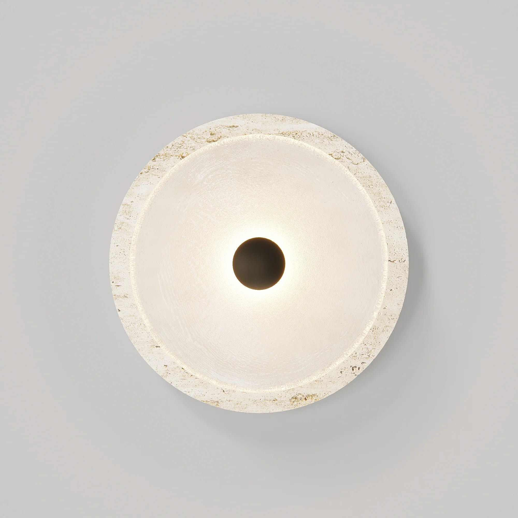 Ether Modern Minimalist Silver Metal Travertine Wall Lamp - Lamp Copper