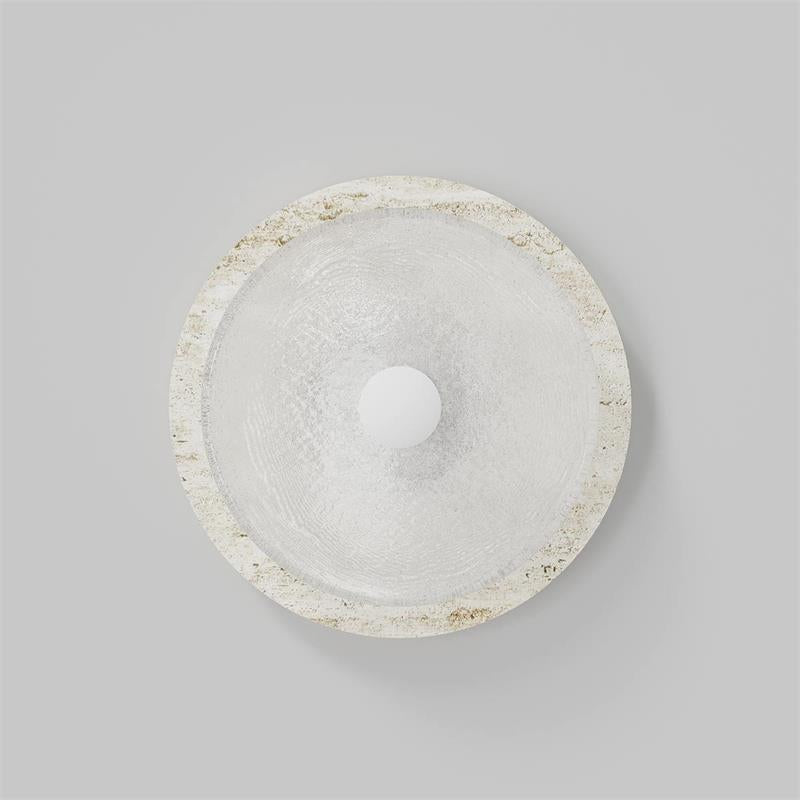 Ether Modern Minimalist Silver Metal Travertine Wall Lamp - Lamp Copper