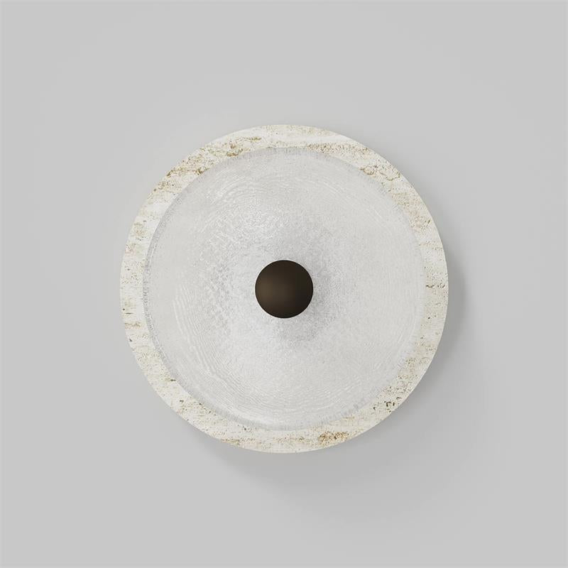 Ether Modern Minimalist Silver Metal Travertine Wall Lamp - Lamp Copper