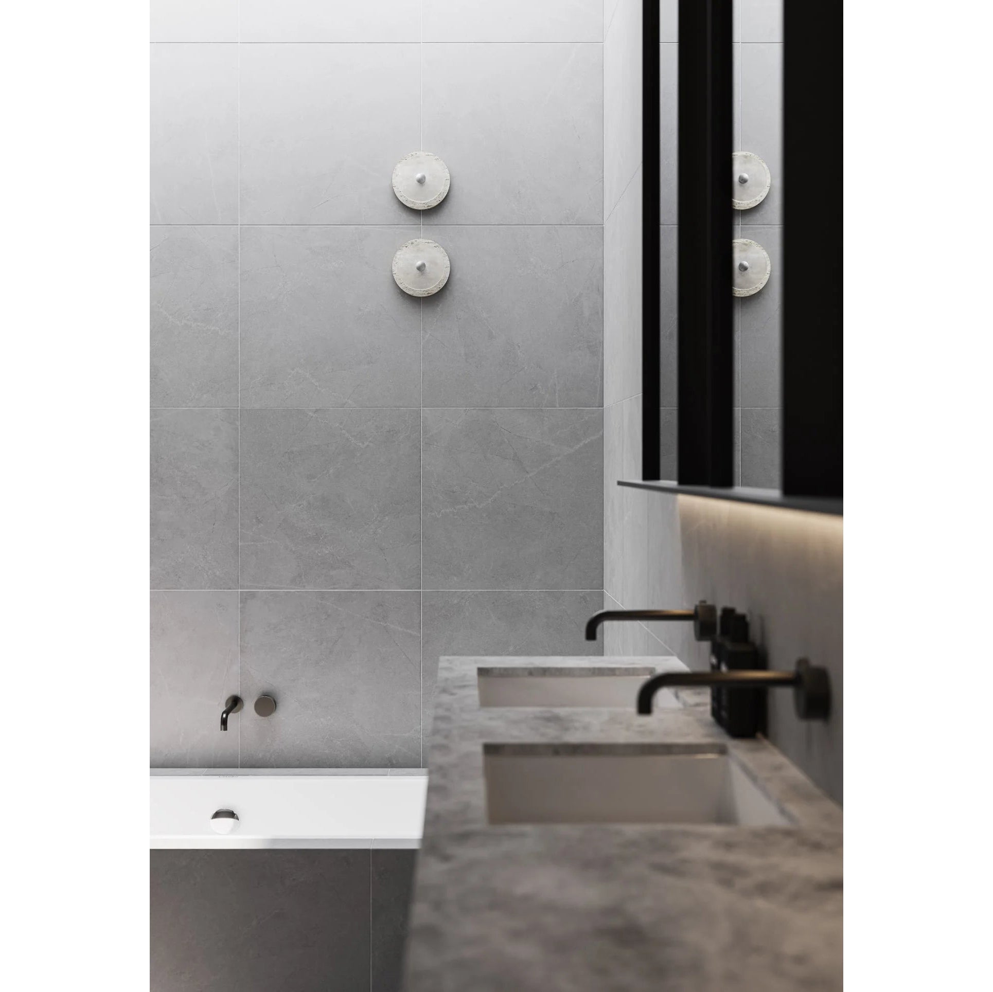 Ether Modern Minimalist Silver Metal Travertine Wall Lamp - Lamp Copper