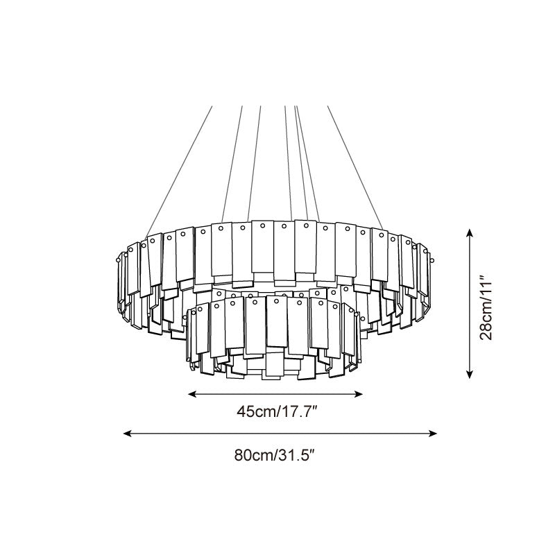 Corbett Chandelier Alabaster Staggered Panel Halo - Letslighting