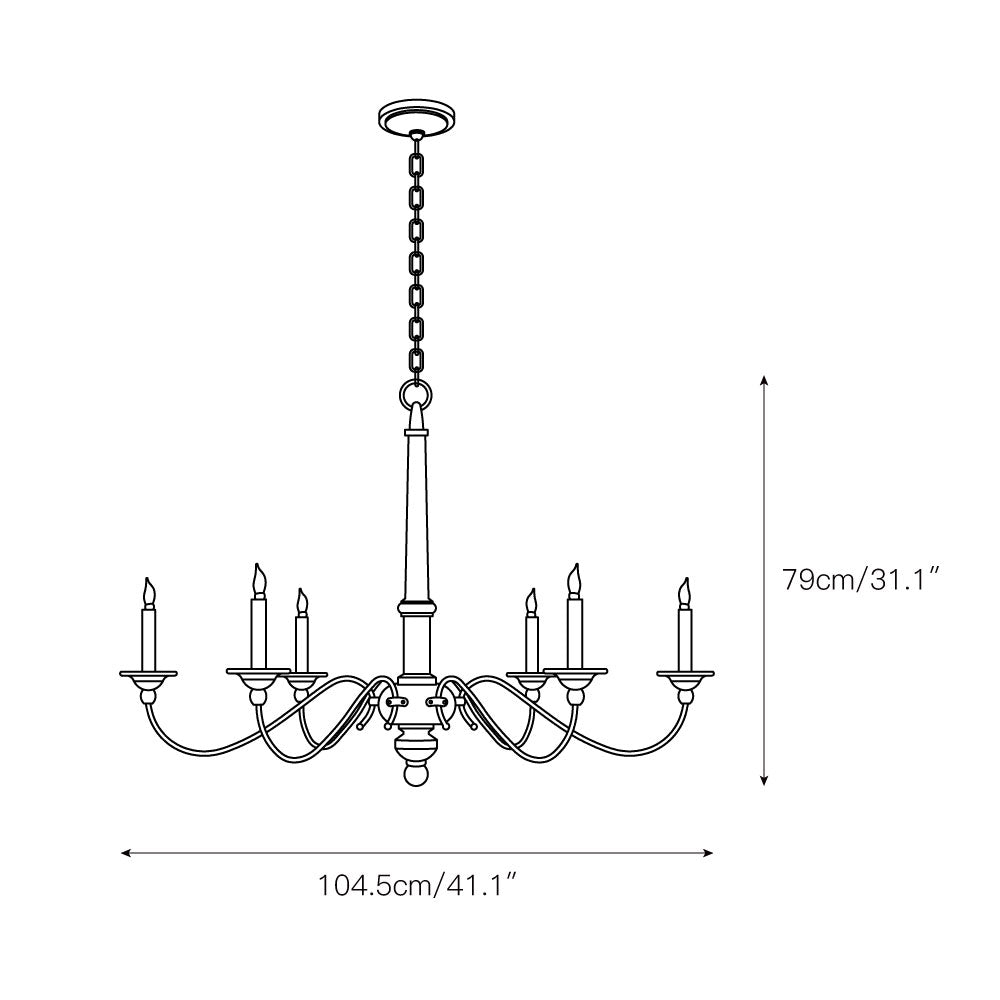 Zoliria Postmodern Luxury Old White Metal Chandelier - Lamp Copper