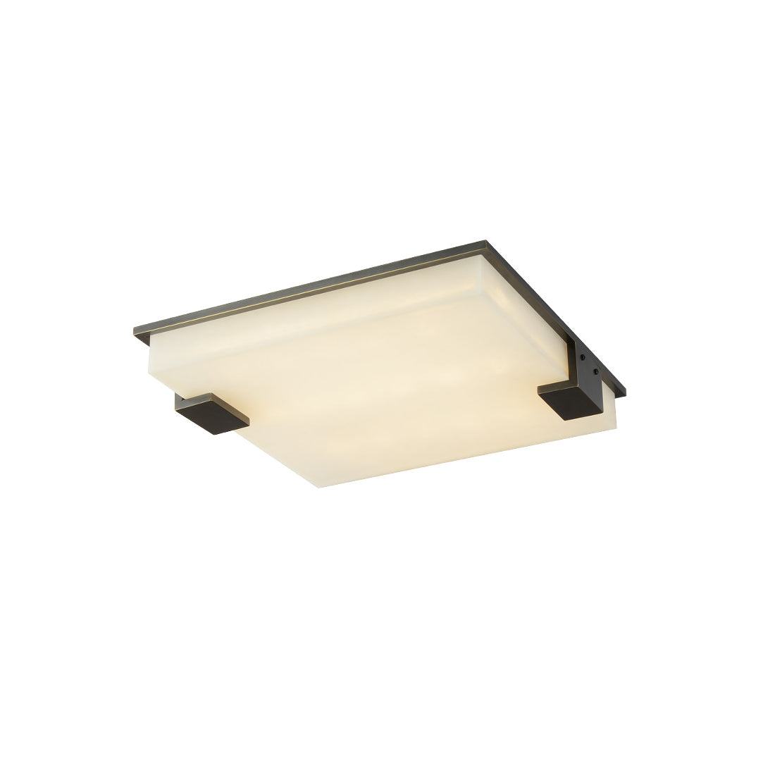 Muse Modern Minimalist Alabaster Flush Mount Ceiling Light - Lamp Copper