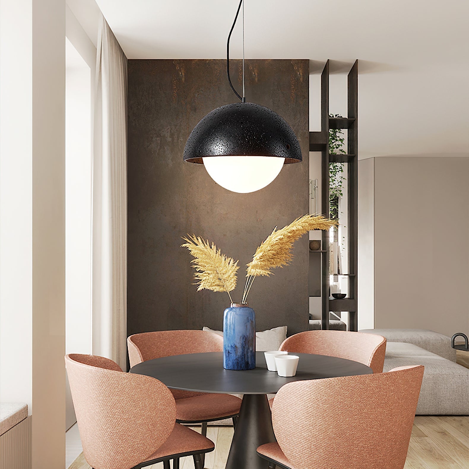 Avdoraris Dome-Shaped Travertine Pendant Light - Letslighting
