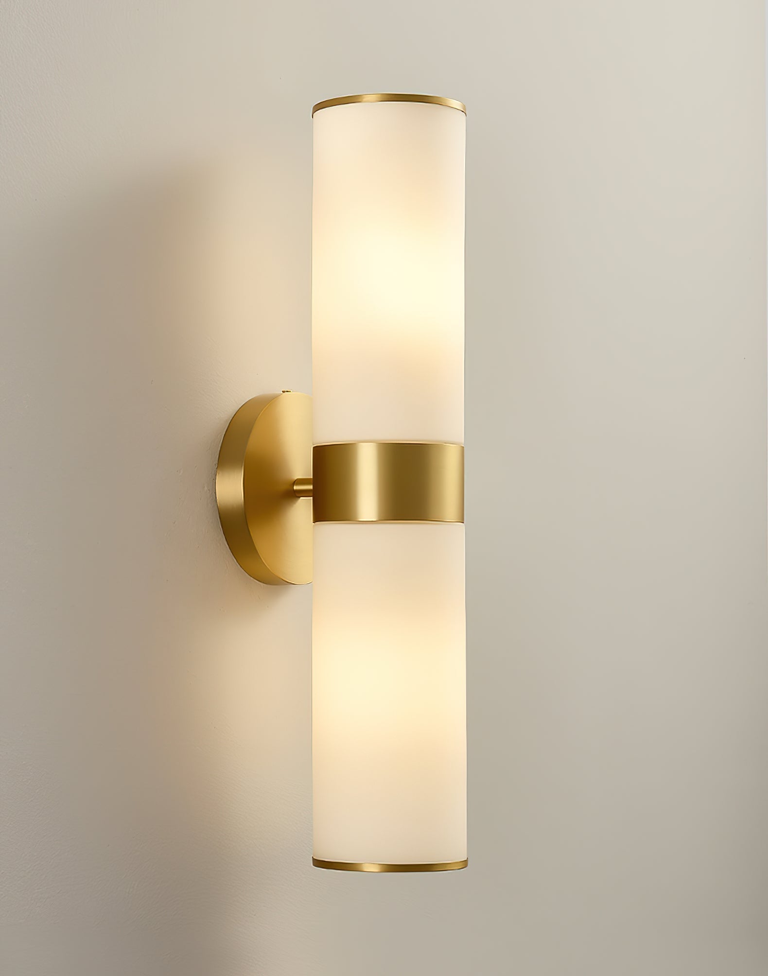 Sway Modern Minimalist Vanity Alabaster Sconce Wall Lamp - Lamp Copper