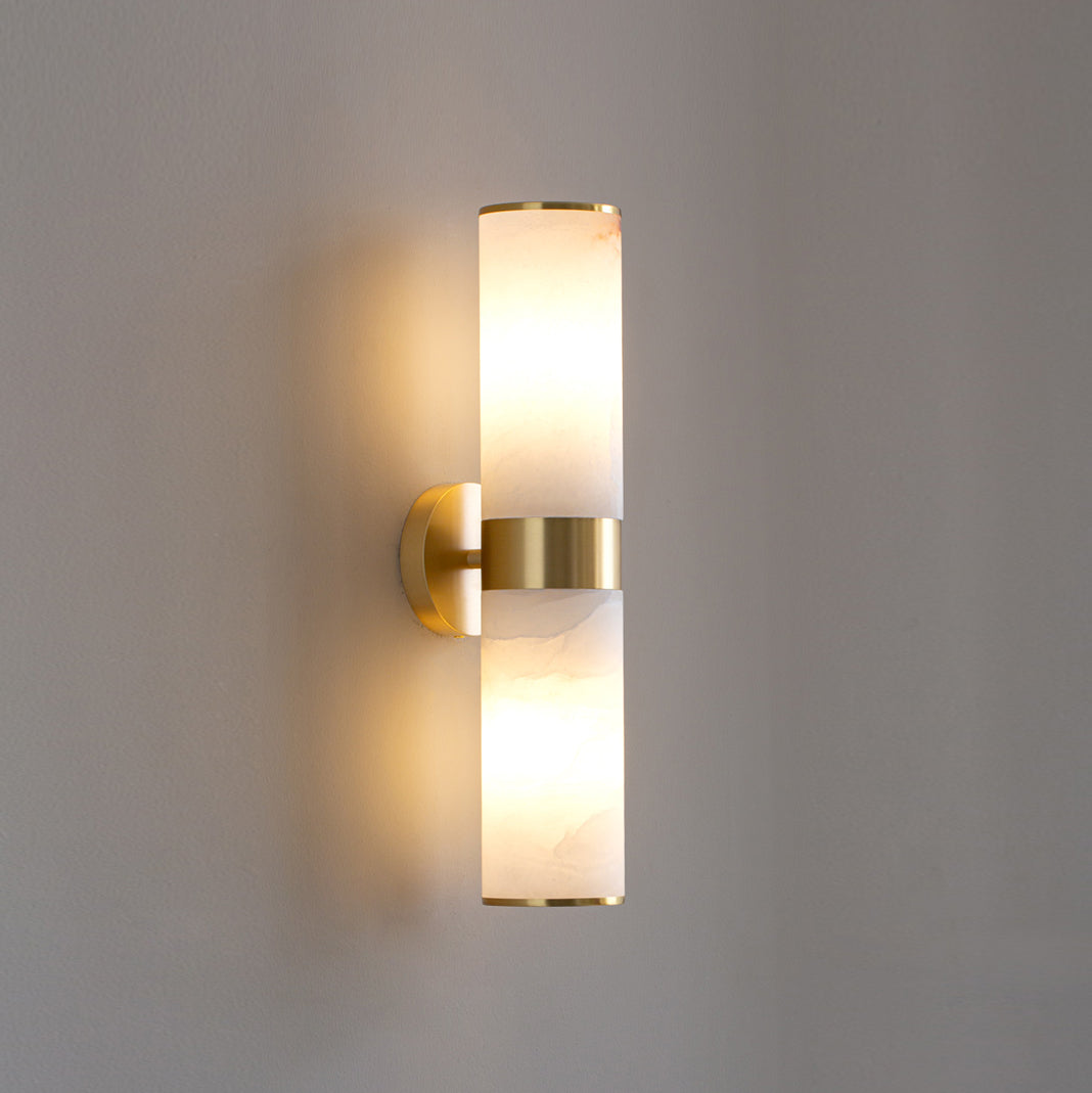 Sway Modern Minimalist Vanity Alabaster Sconce Wall Lamp - Lamp Copper