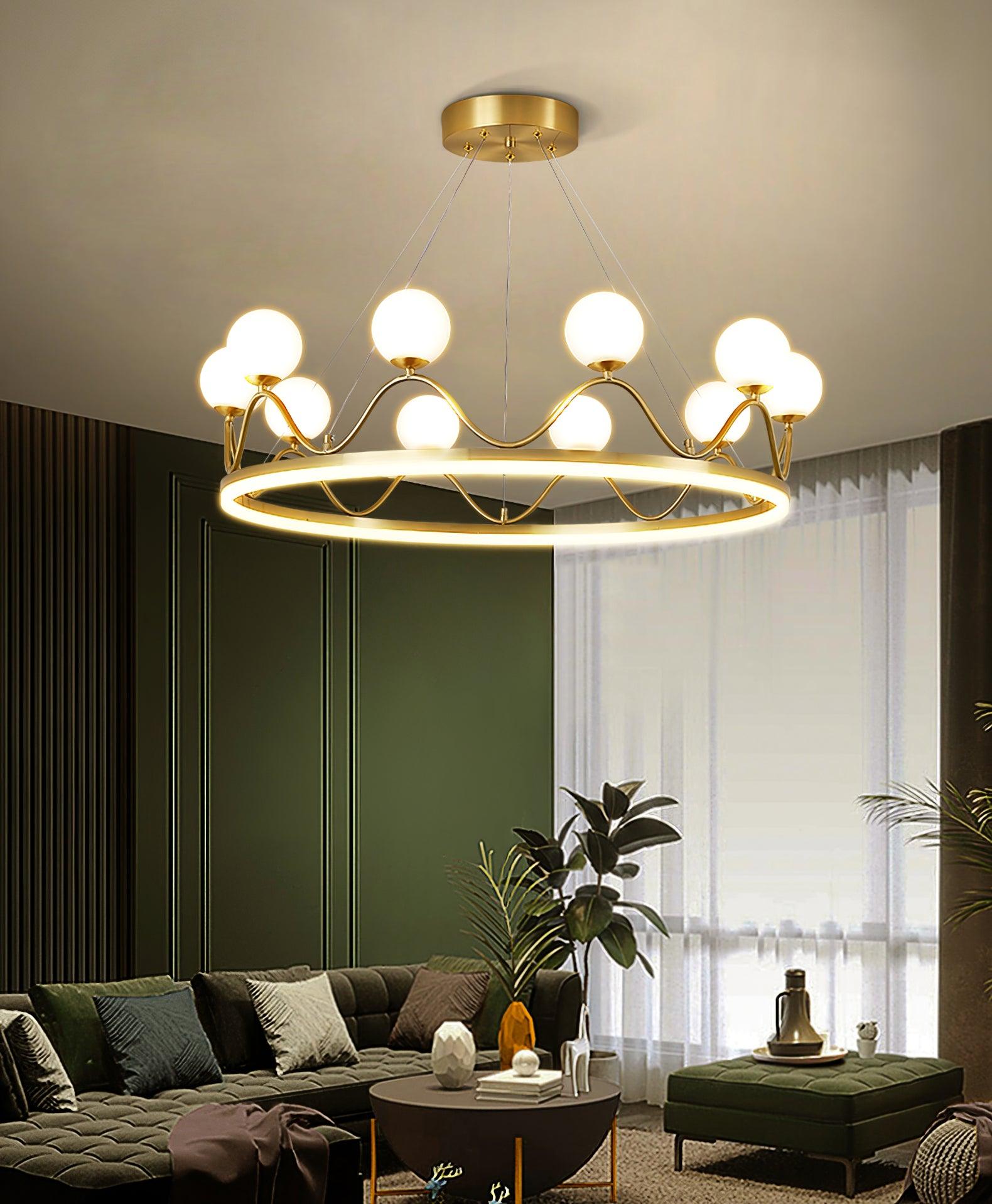 Crown Brass Chandelier - Letslighting
