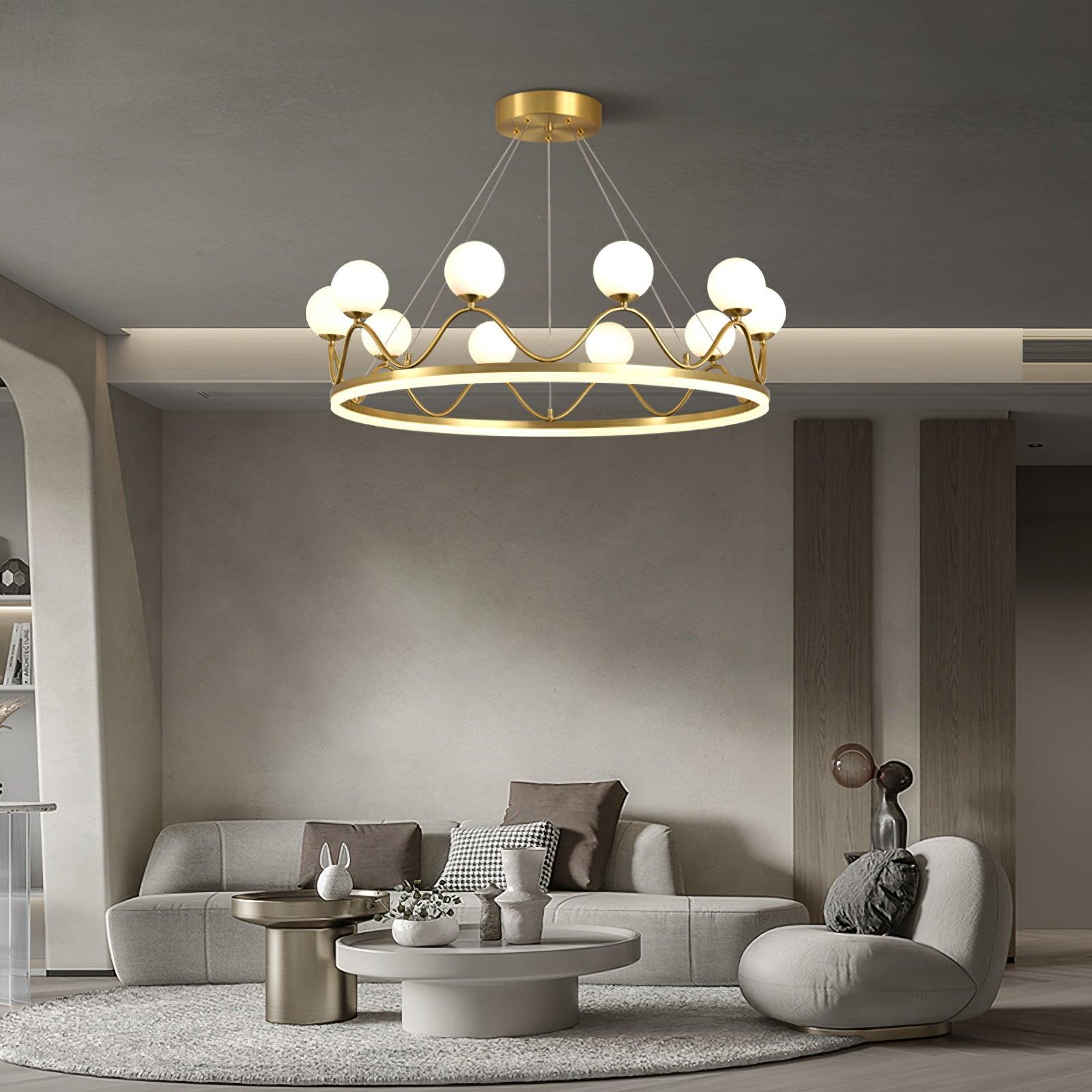 Crown Brass Chandelier - Letslighting