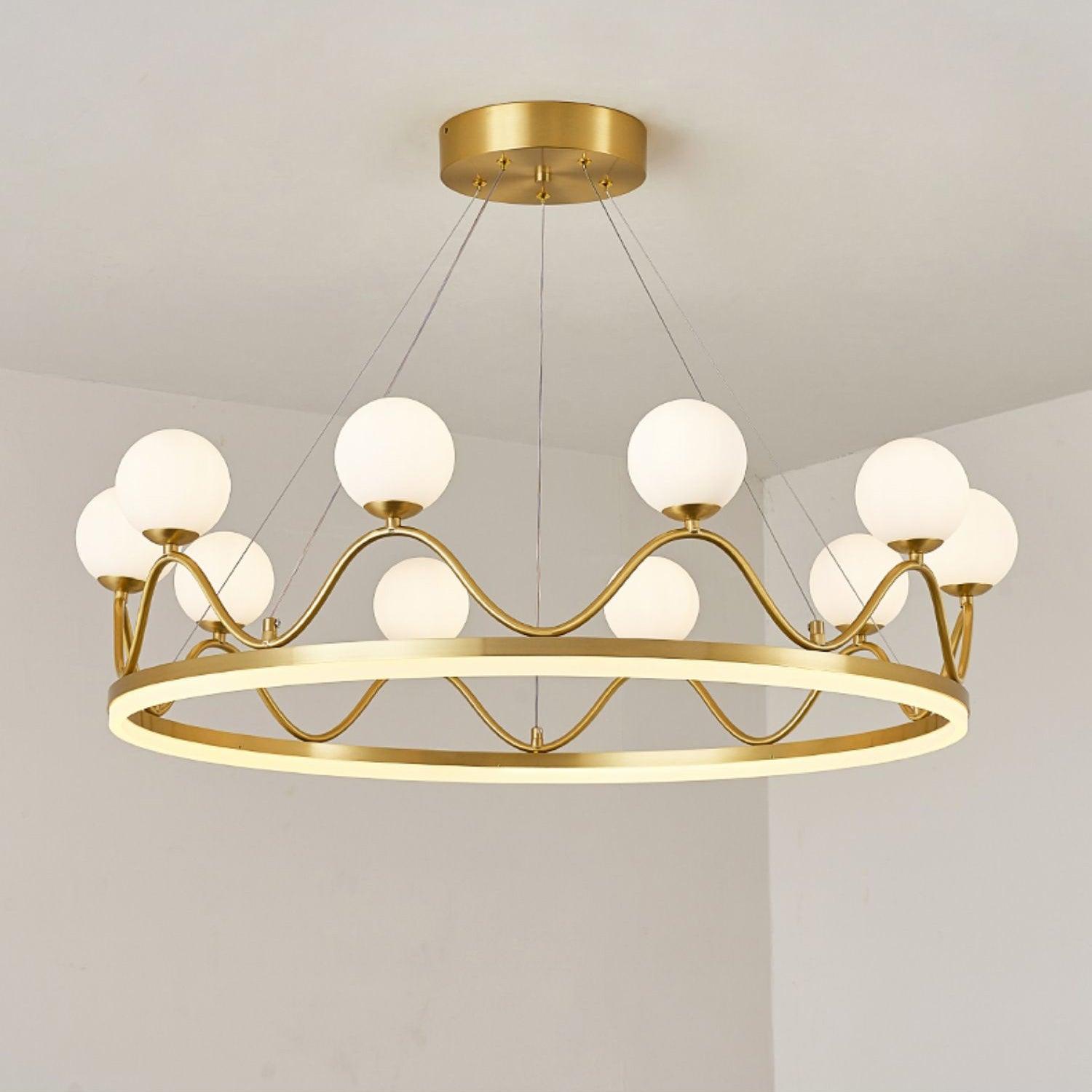 Crown Brass Chandelier - Letslighting