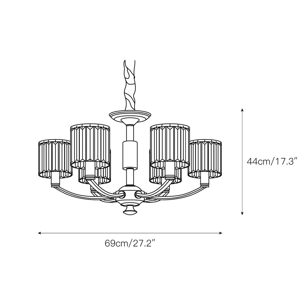 Amber Individual Creativity Column Brass Crystal Chandelier - Lamp Copper