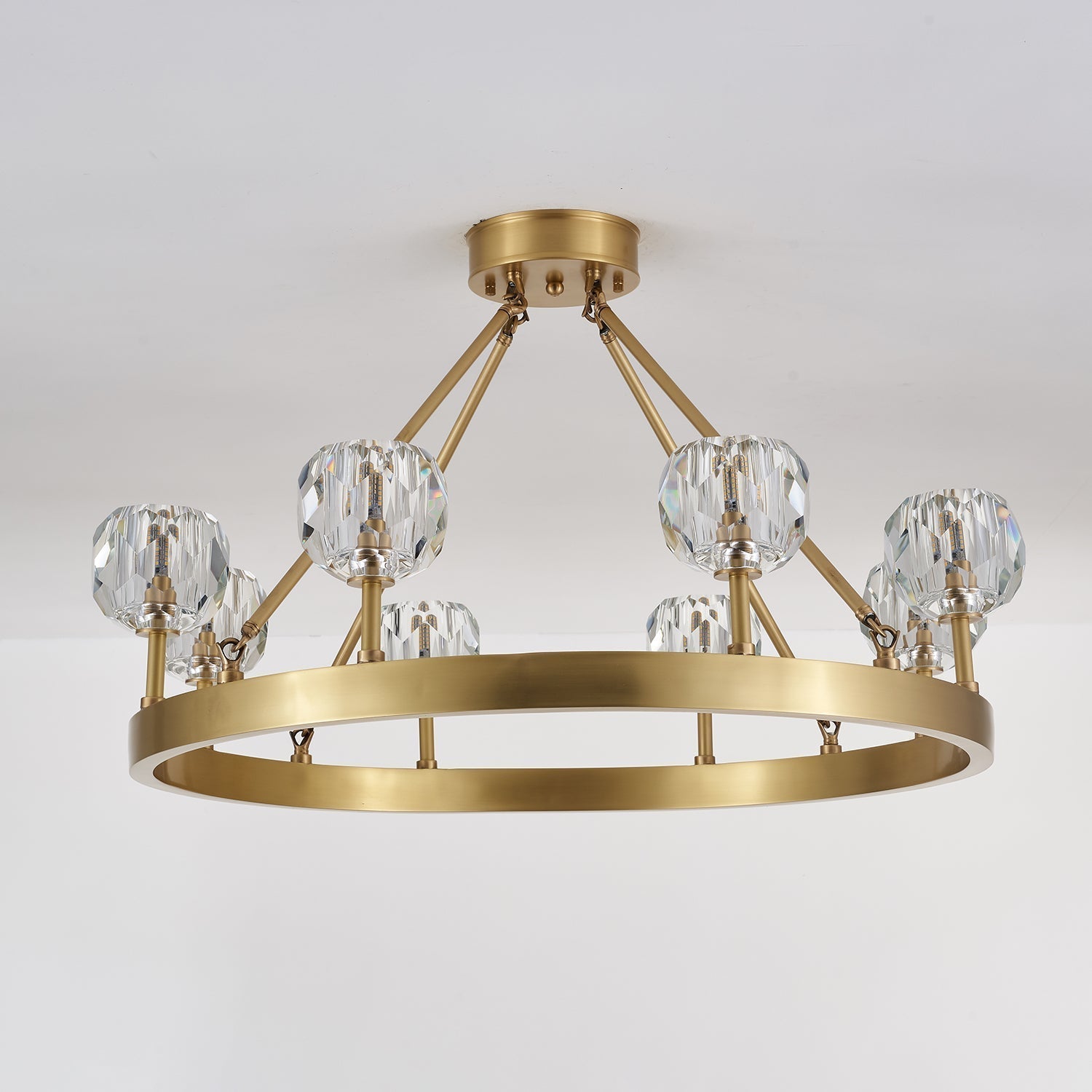 Syzorisra Modern Crystal Brass Chandelier - Letslighting