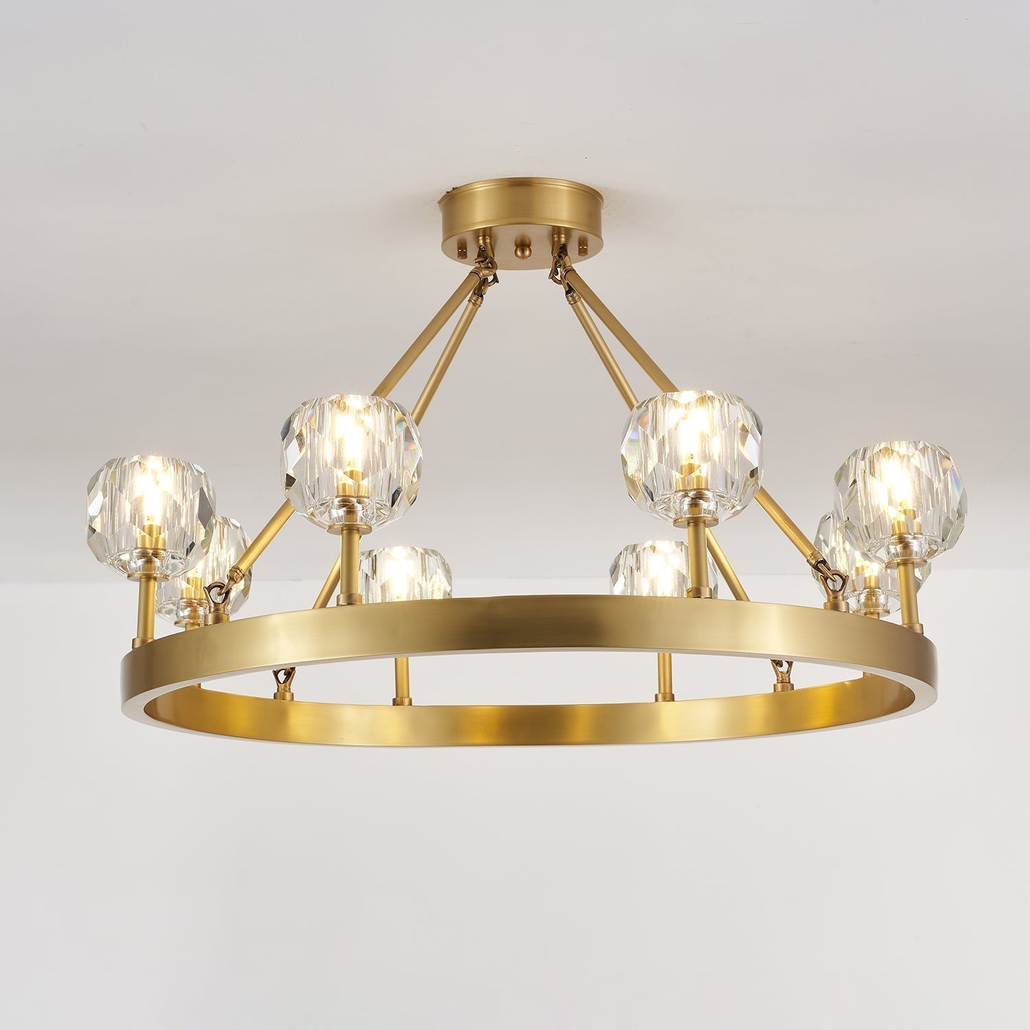 Syzorisra Modern Crystal Brass Chandelier - Letslighting
