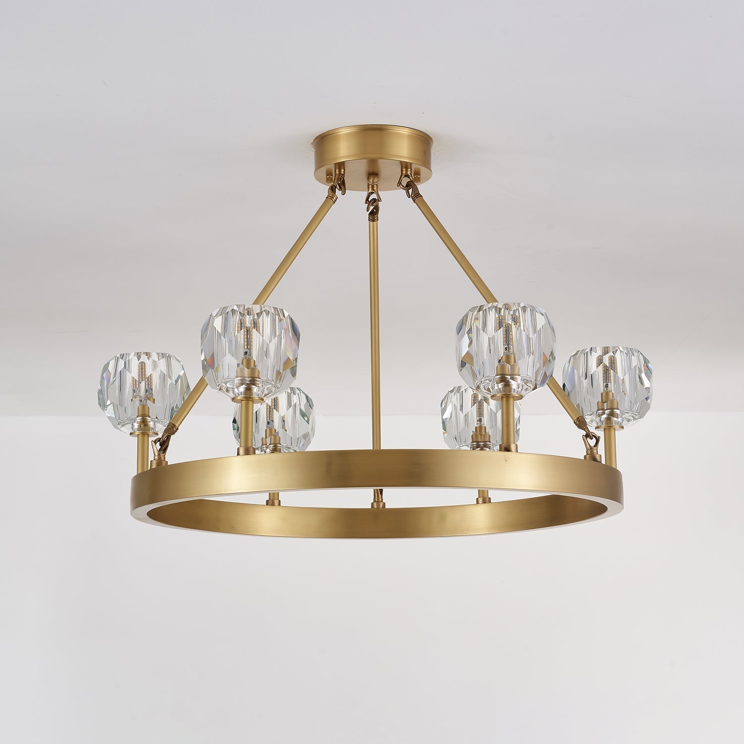 Syzorisra Modern Crystal Brass Chandelier - Letslighting