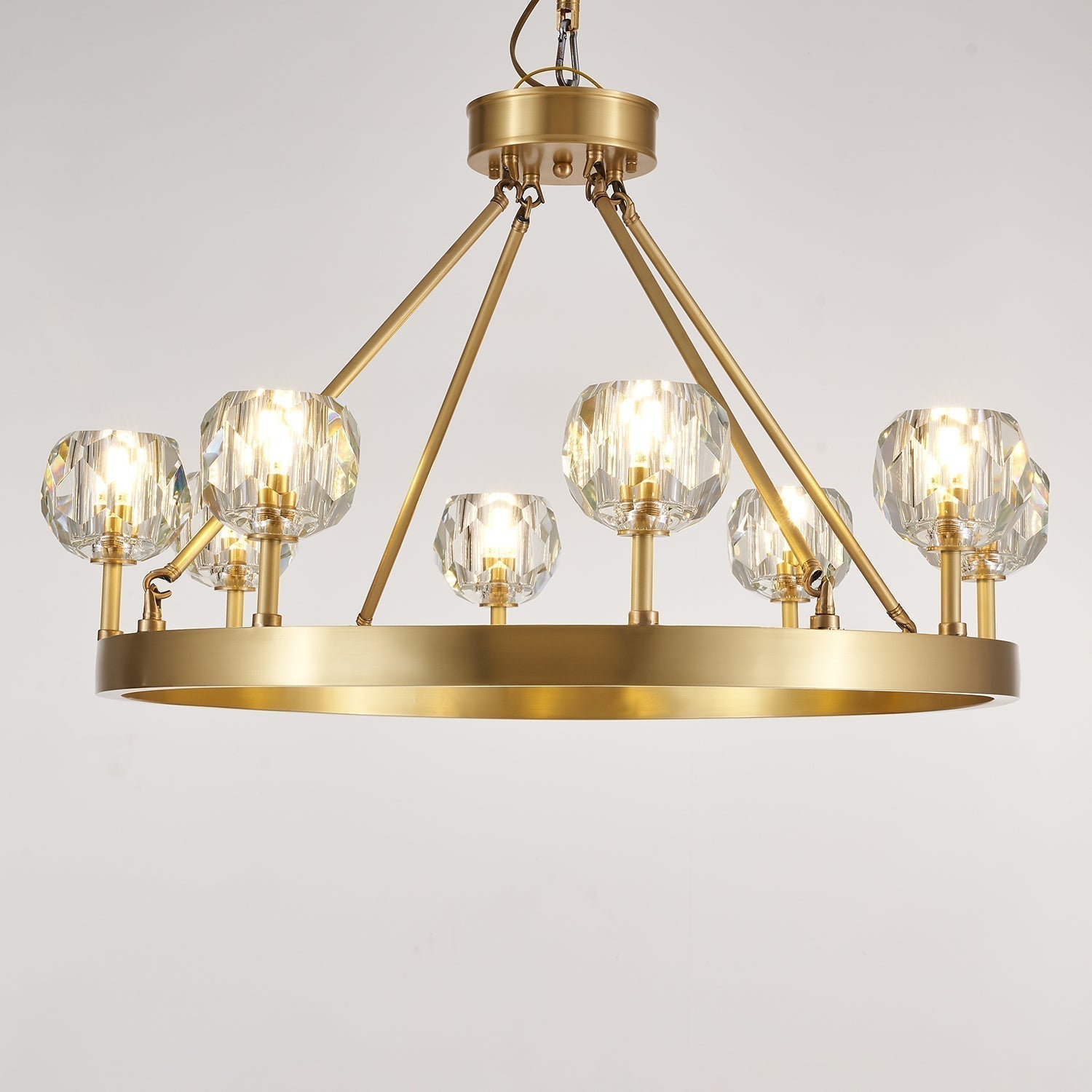 Syzorisra Modern Crystal Brass Chandelier - Letslighting