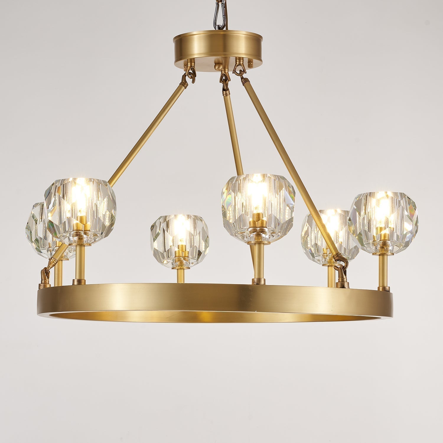 Syzorisra Modern Crystal Brass Chandelier - Letslighting