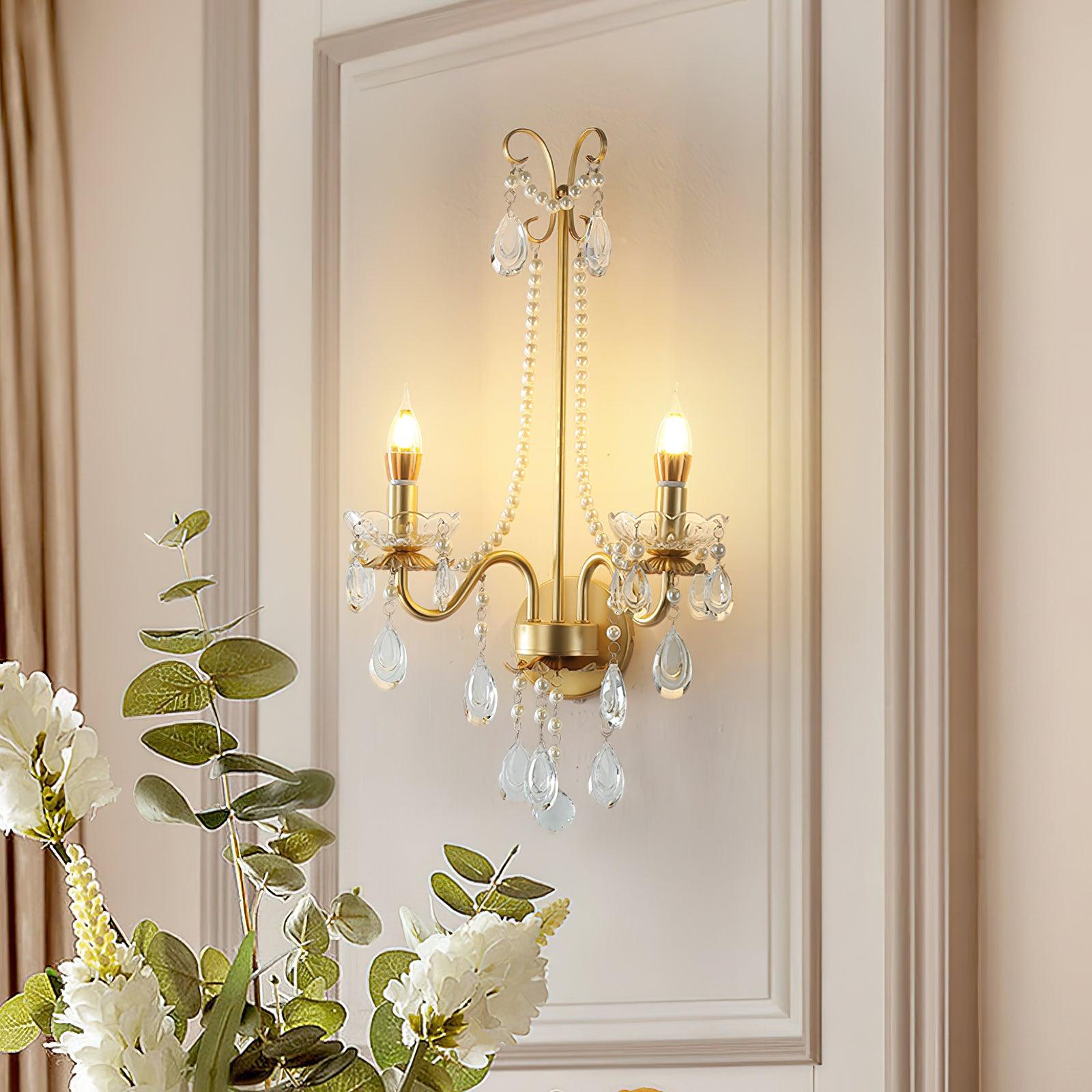 Crystal Pearl Chain Wall Lamp - Letslighting