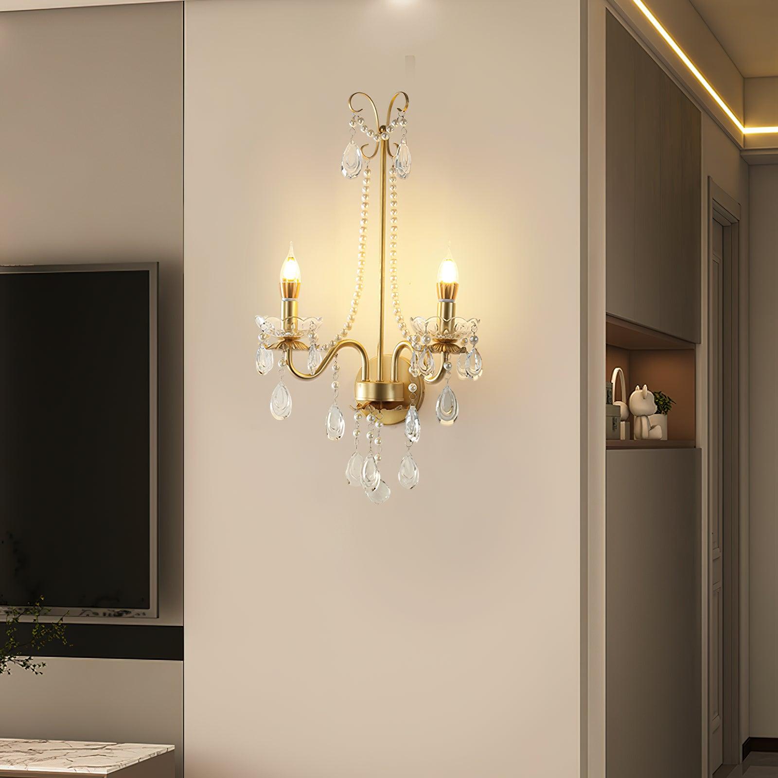 Crystal Pearl Chain Wall Lamp - Letslighting
