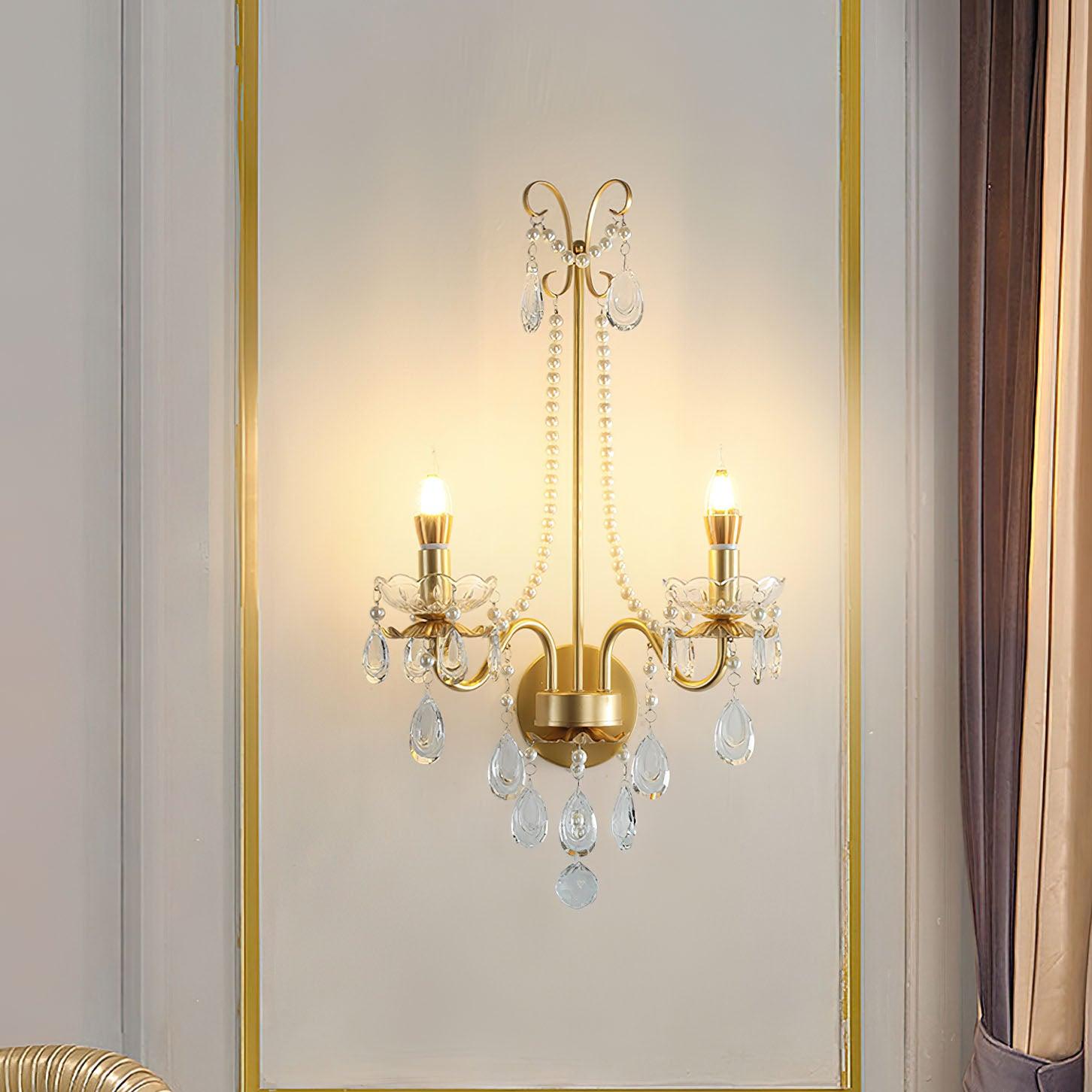 Crystal Pearl Chain Wall Lamp - Letslighting