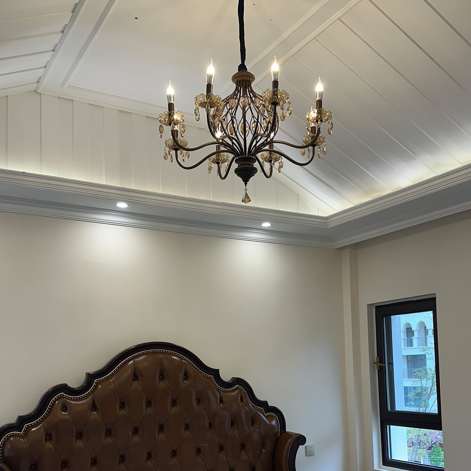 Enorel Vintage Bronze Crystal Chandelier - Letslighting