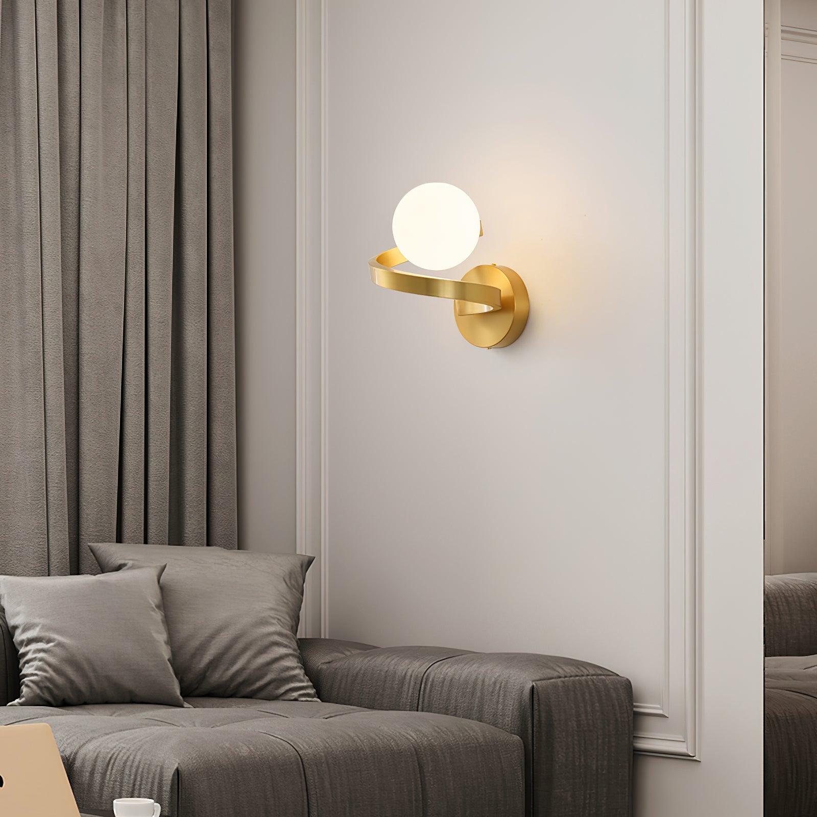 Curved Brass Wall Lamp - Letslighting
