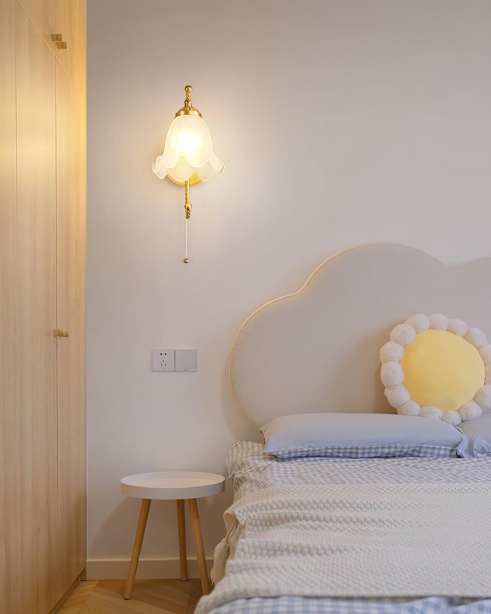 Curved Gooseneck Brass Glass Sconce - Letslighting