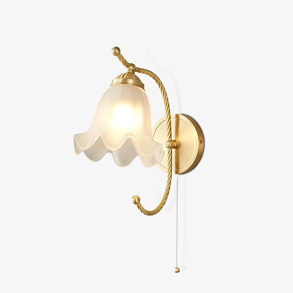 Curved Gooseneck Brass Glass Sconce - Letslighting