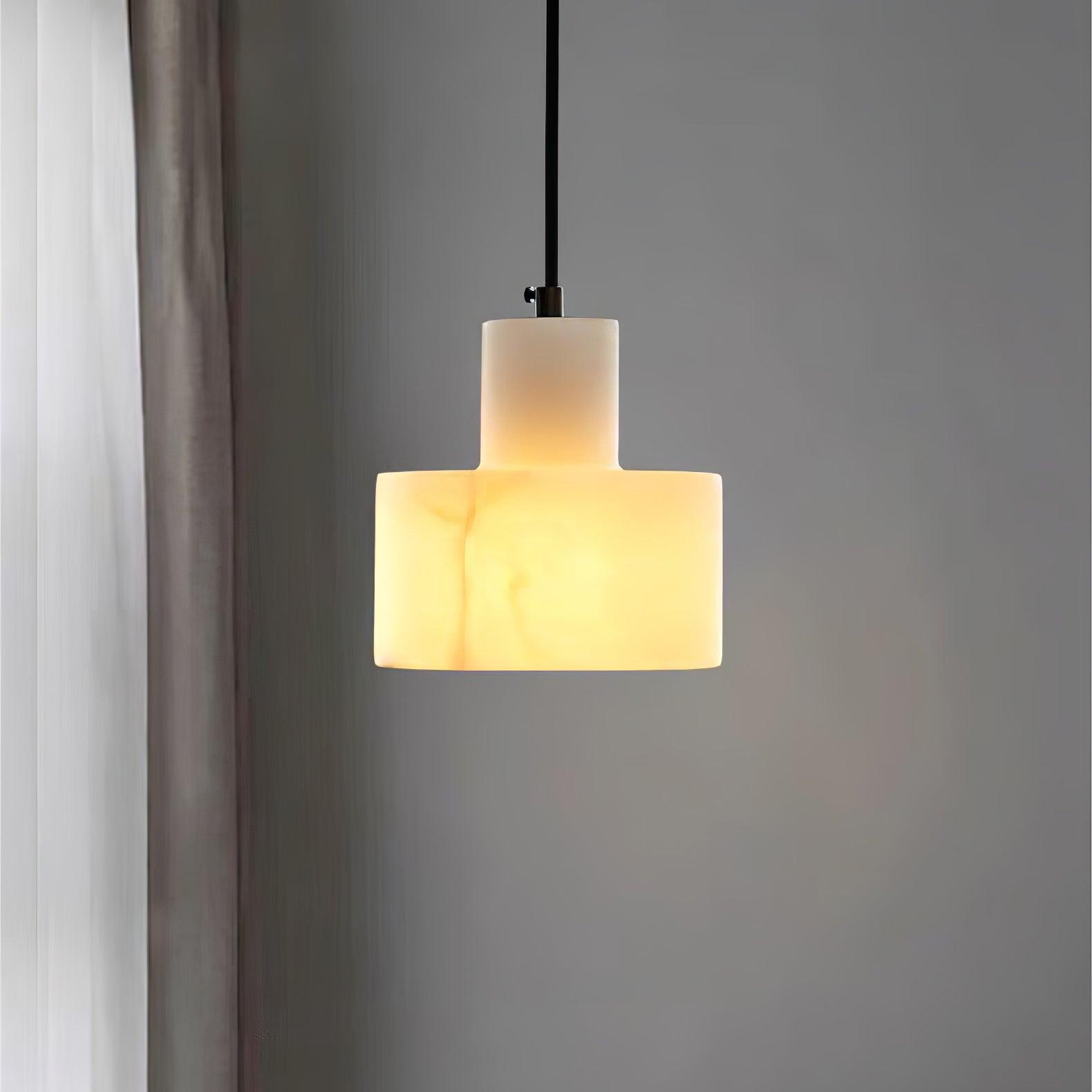 Alabaster Pendant Lgiht Dual Cylindrical - Letslighting