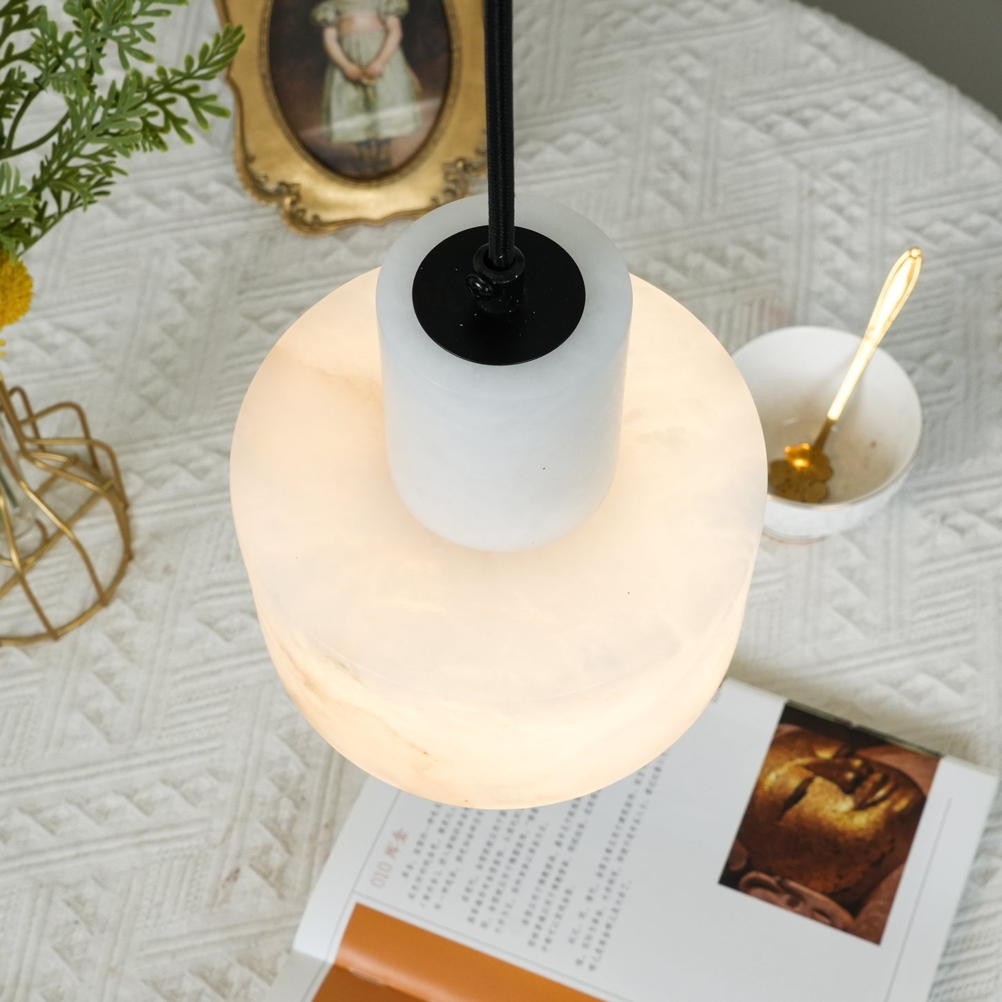 Alabaster Pendant Lgiht Dual Cylindrical - Letslighting