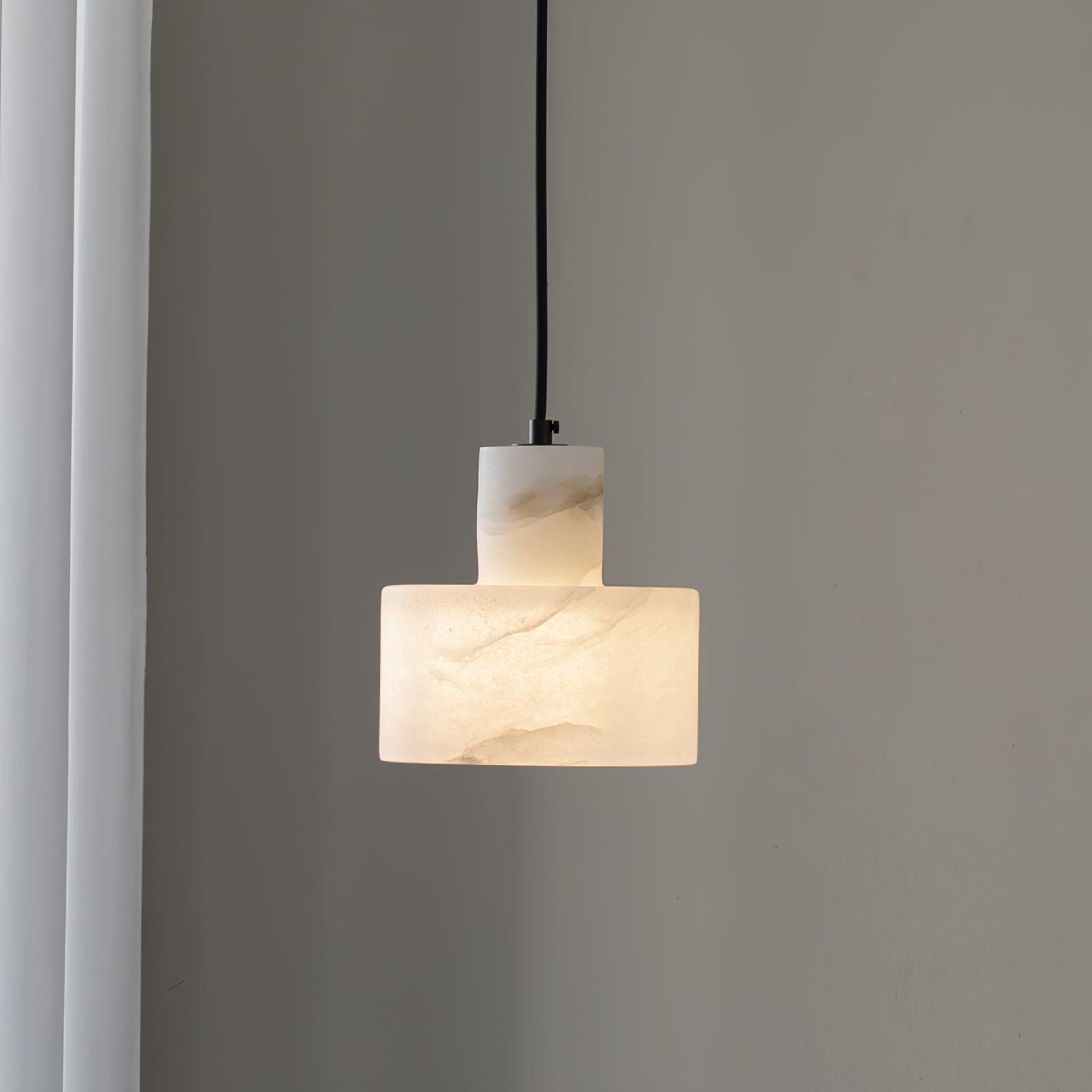 Alabaster Pendant Lgiht Dual Cylindrical - Letslighting