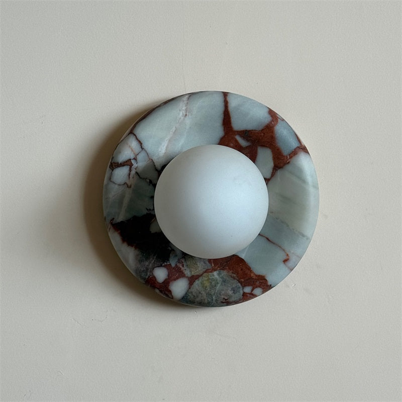 Vomire Premium Nordic Art Red Marble Sconce Wall Lamp - Lamp Copper