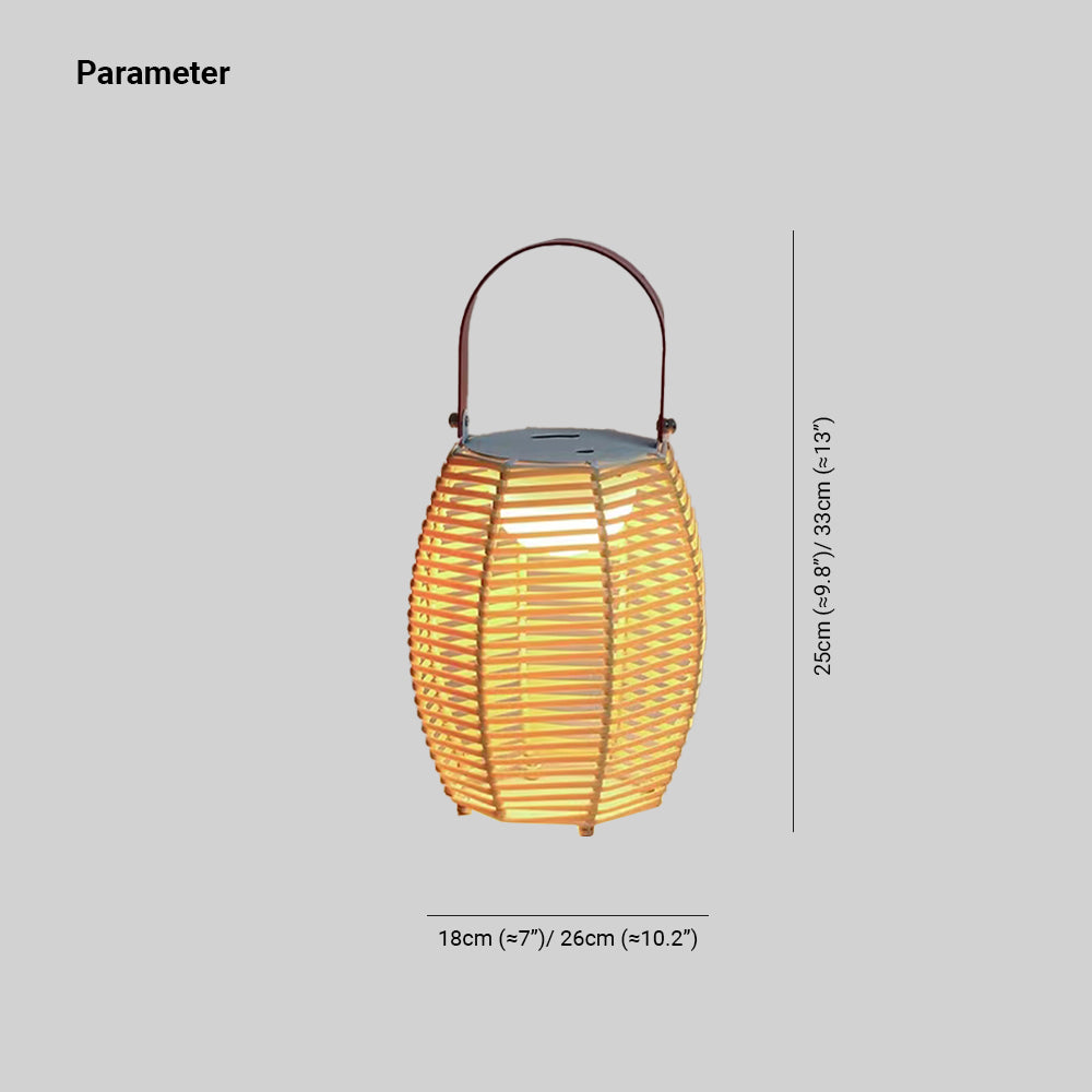 Ray Lindo Retro Farol Bambú Lámpara Exterior Patio Jardín