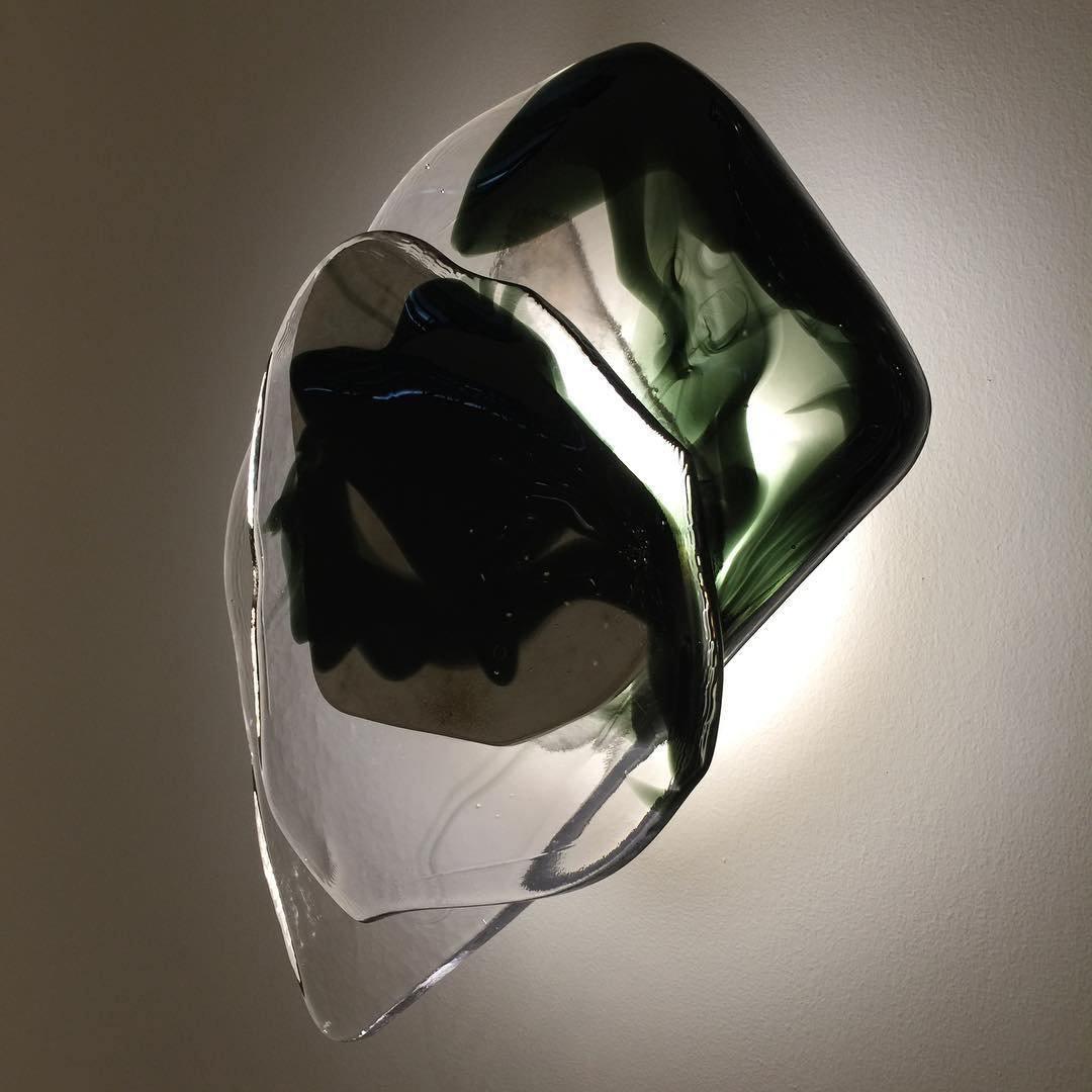 Valentina Lámpara de Pared de Vidrio Negro Artística