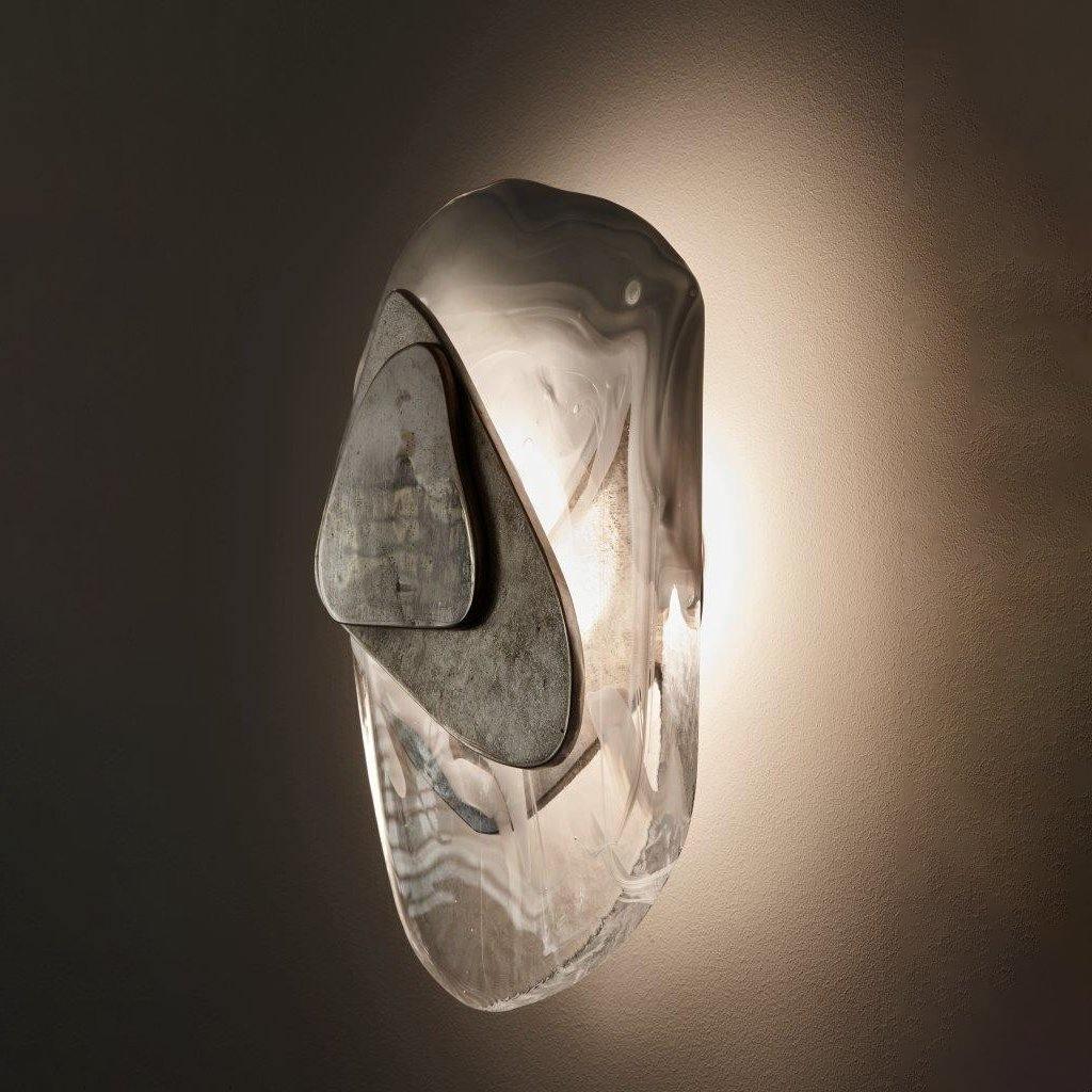 Valentina Lámpara de Pared de Vidrio Negro Artística