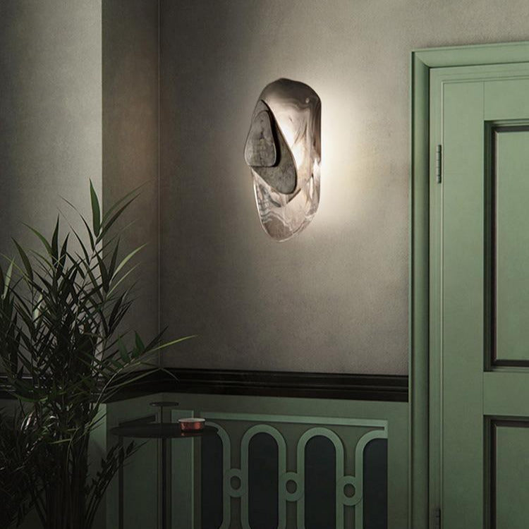 Valentina Lámpara de Pared de Vidrio Negro Artística