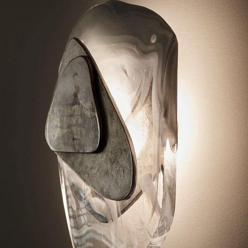 Valentina Lámpara de Pared de Vidrio Negro Artística