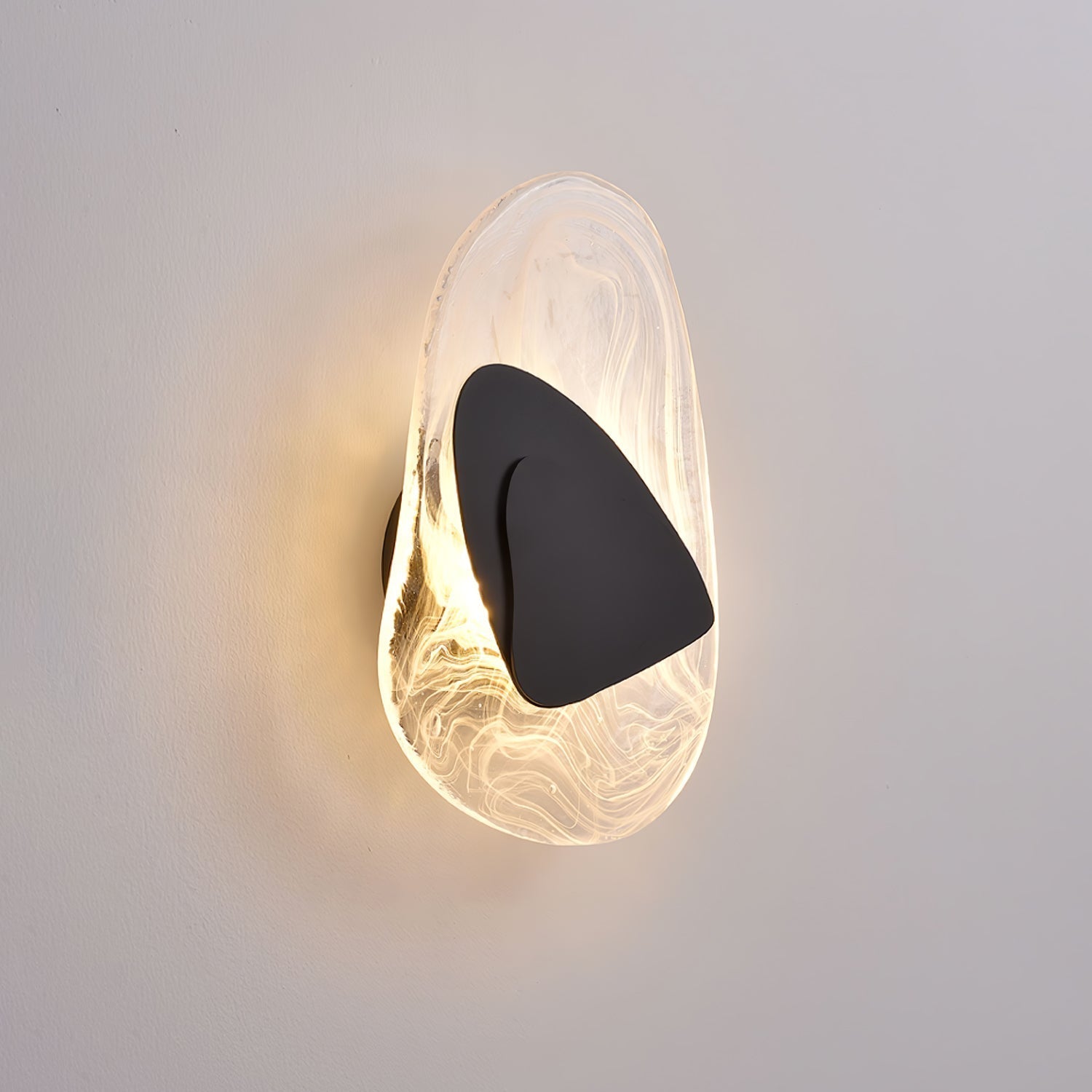 Valentina Lámpara de Pared de Vidrio Negro Artística