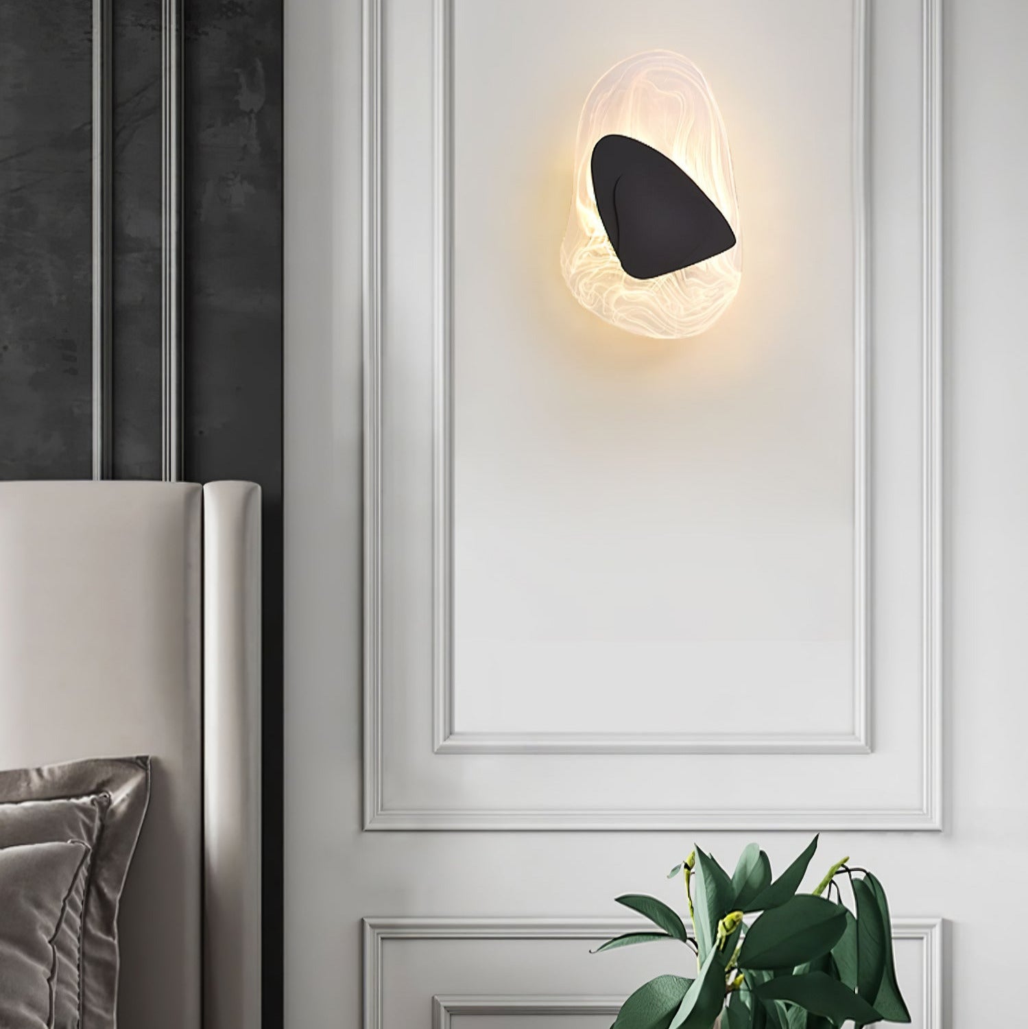 Valentina Lámpara de Pared de Vidrio Negro Artística