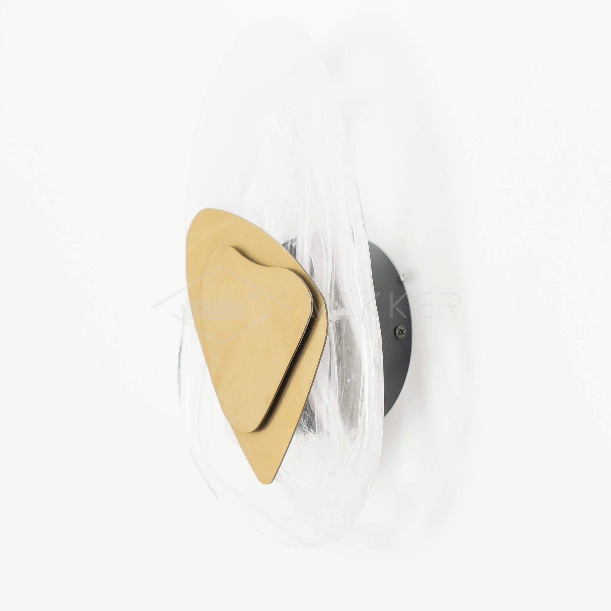 Valentina Lámpara de Pared de Vidrio Negro Artística