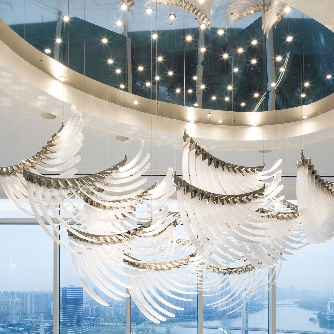 Eurrinia Glass Wing Cluster Chandelier - Letslighting