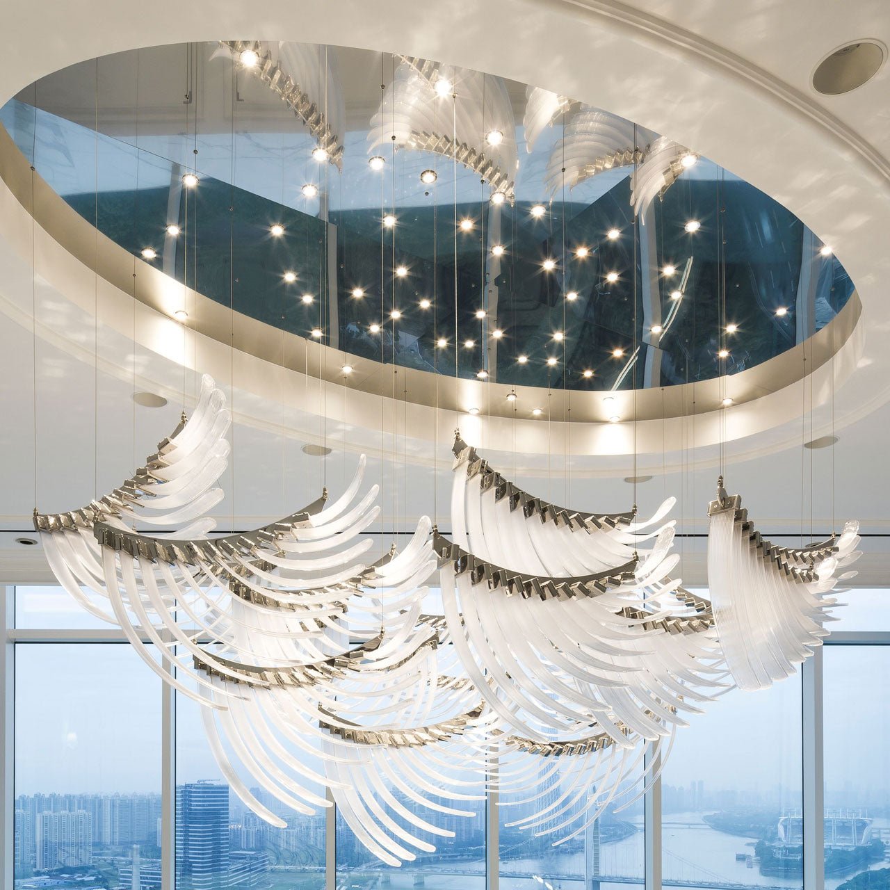 Eurrinia Glass Wing Cluster Chandelier - Letslighting