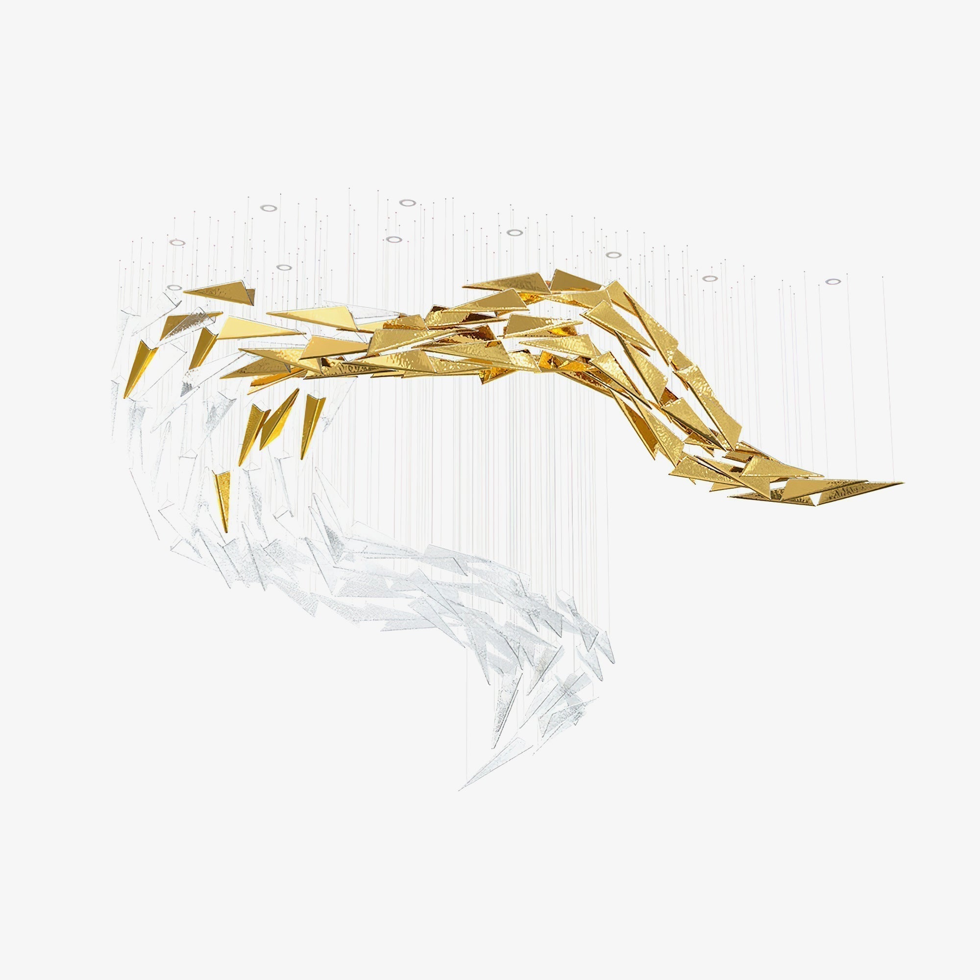 Nyvinia Glass Feather-Shape Chandelier - Letslighting