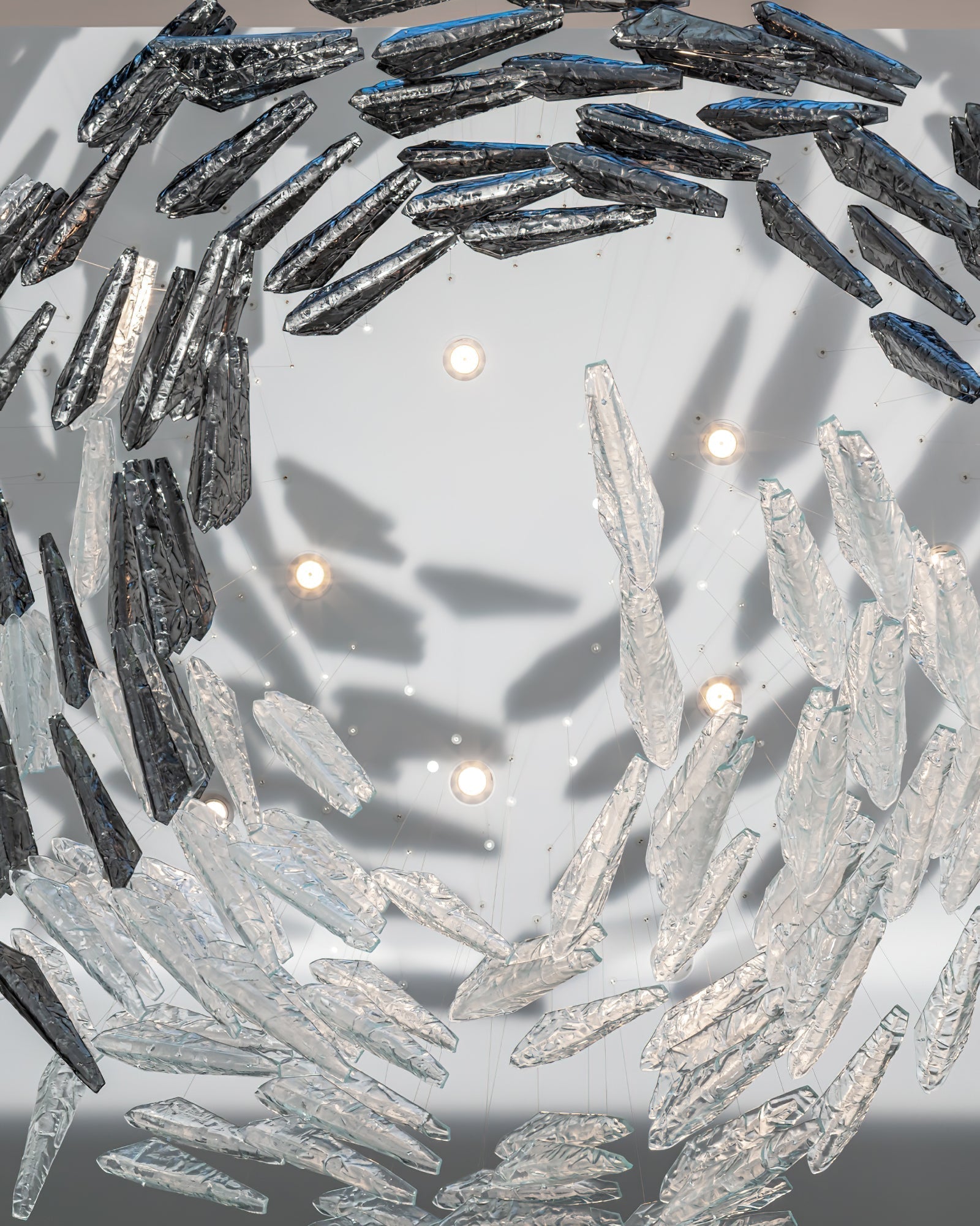 Nyvinia Glass Feather-Shape Chandelier - Letslighting